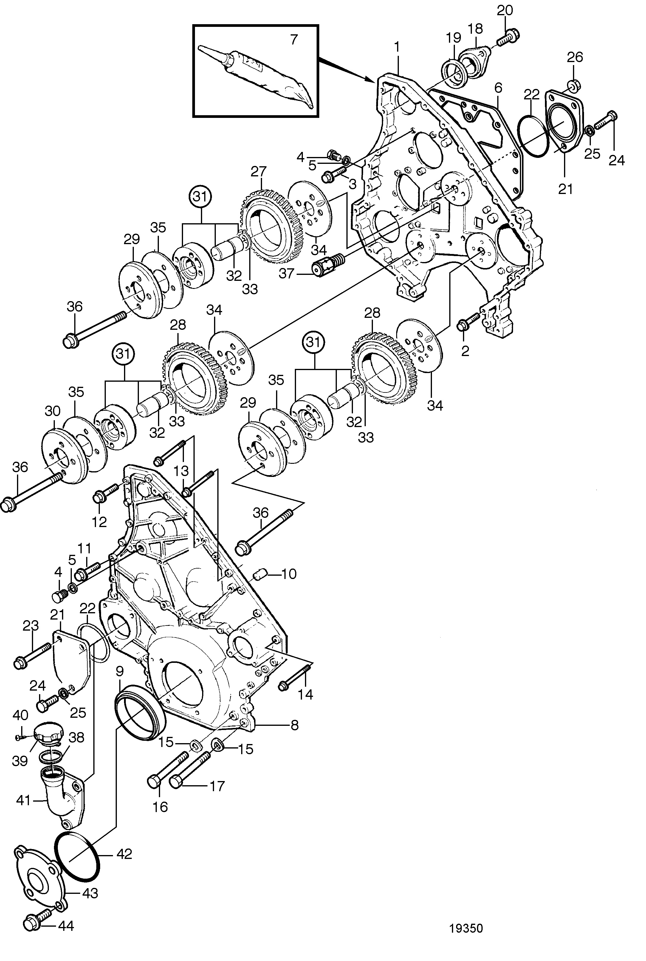 Carter de distribution et pignons
