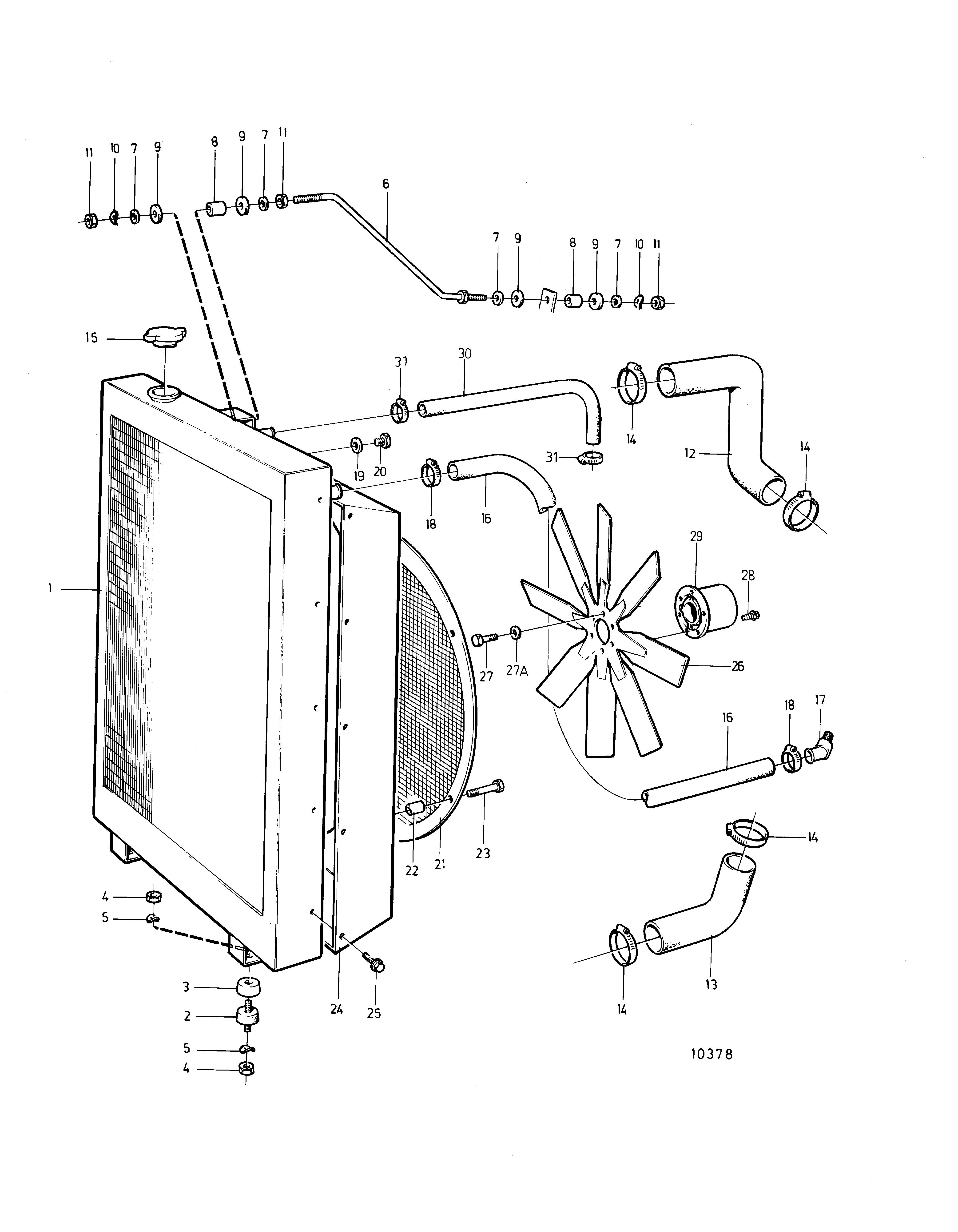 Radiateur et ventilateur avec composants d’installation, bloc d’alimentation