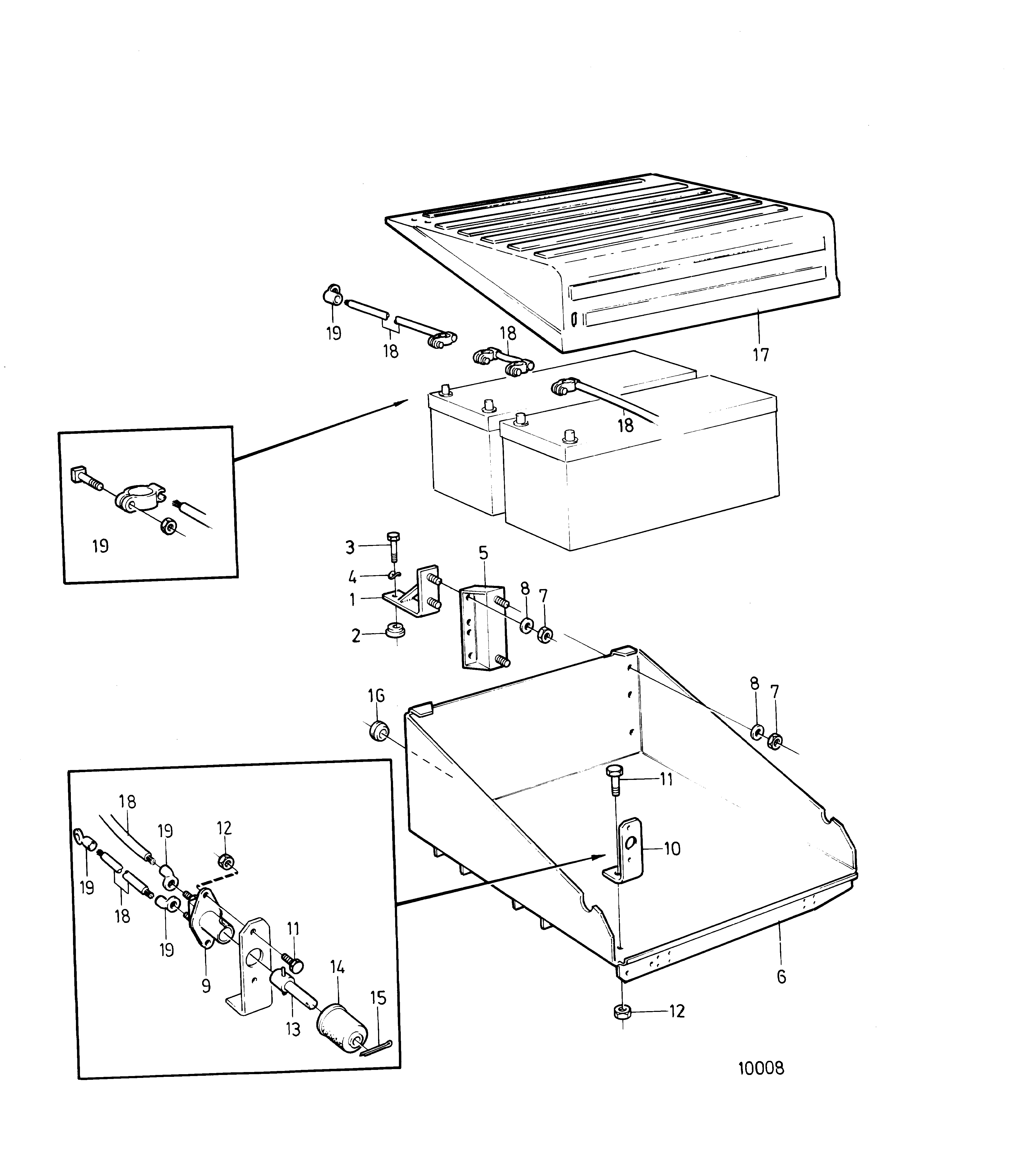 Coffre à batterie et pièces de montage