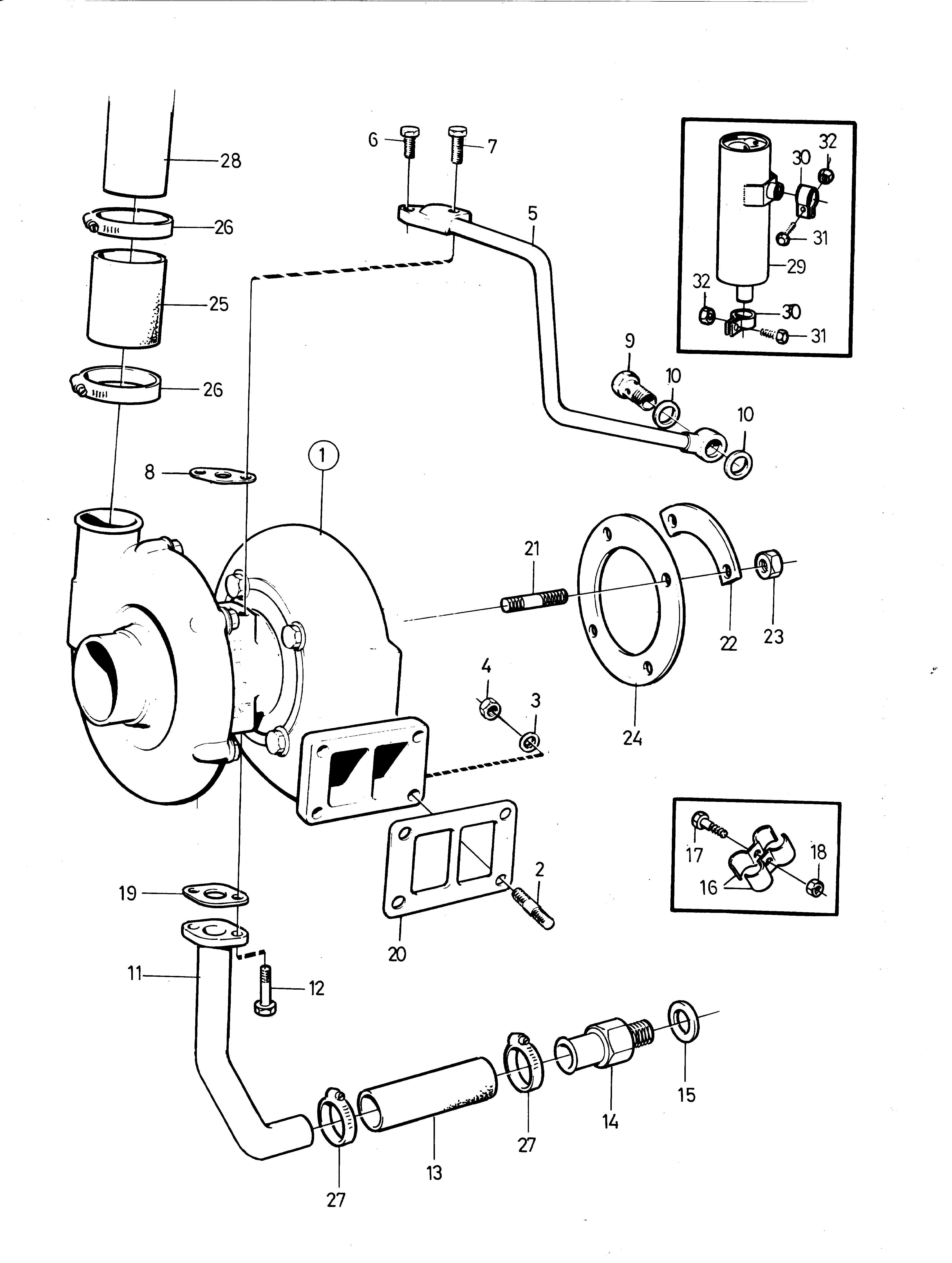Turbocompresseur et pièces de montage