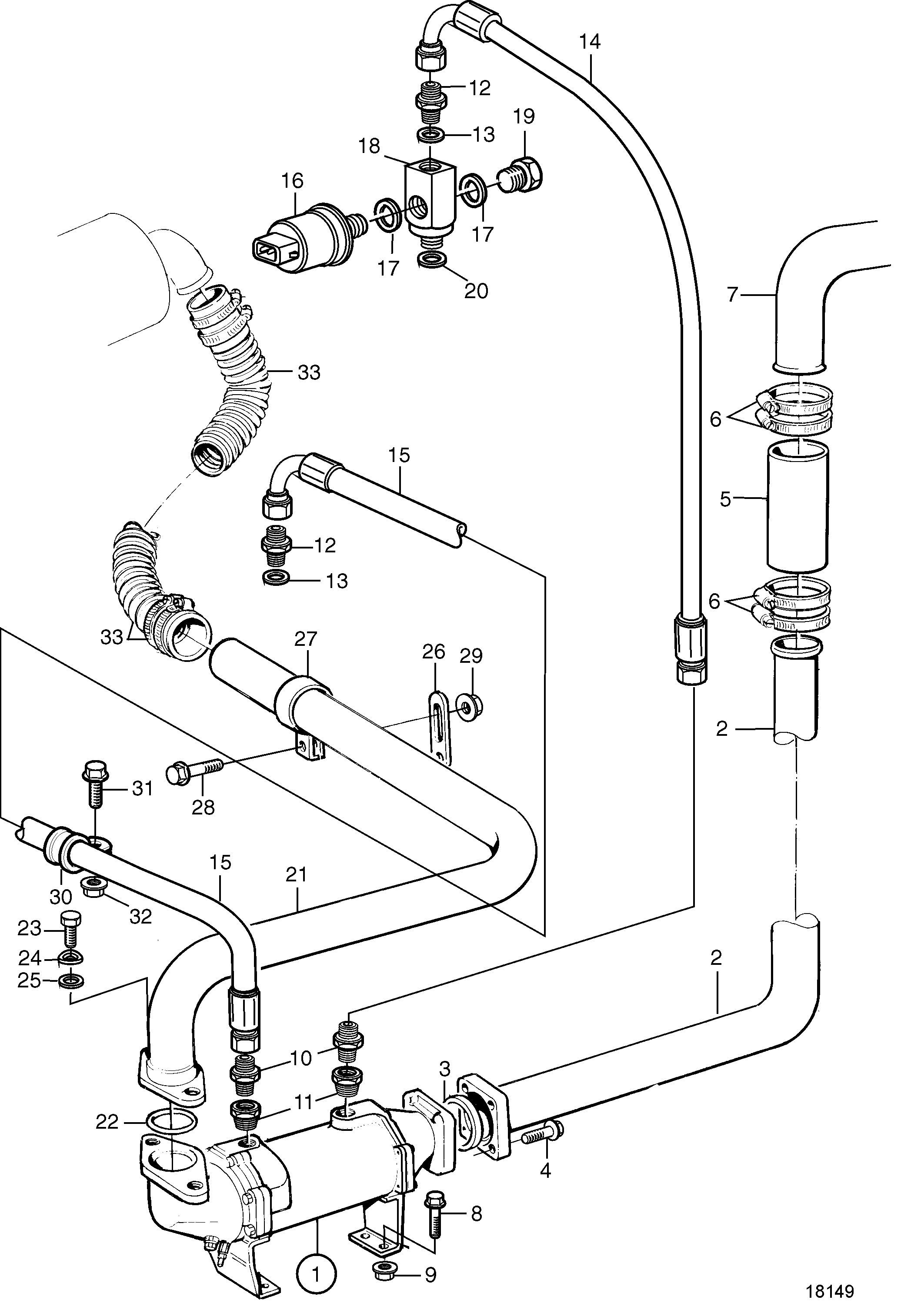 Refroidisseur d’huile pour ZF 350A (IRM). Échappement humide. SN1101055811-