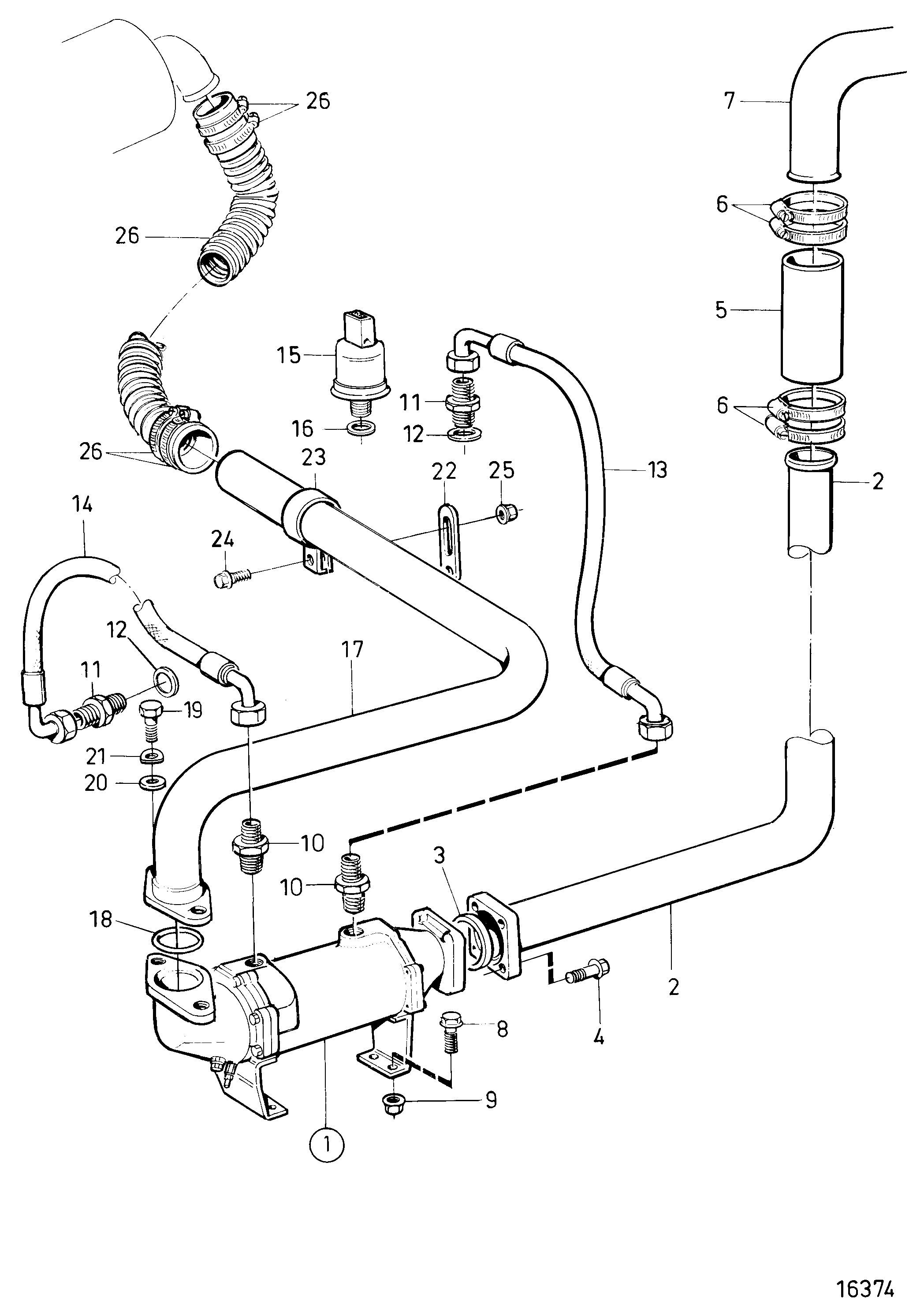 Refroidisseur d’huile pour ZF 350A (IRM). Échappement humide. SN-1101055810