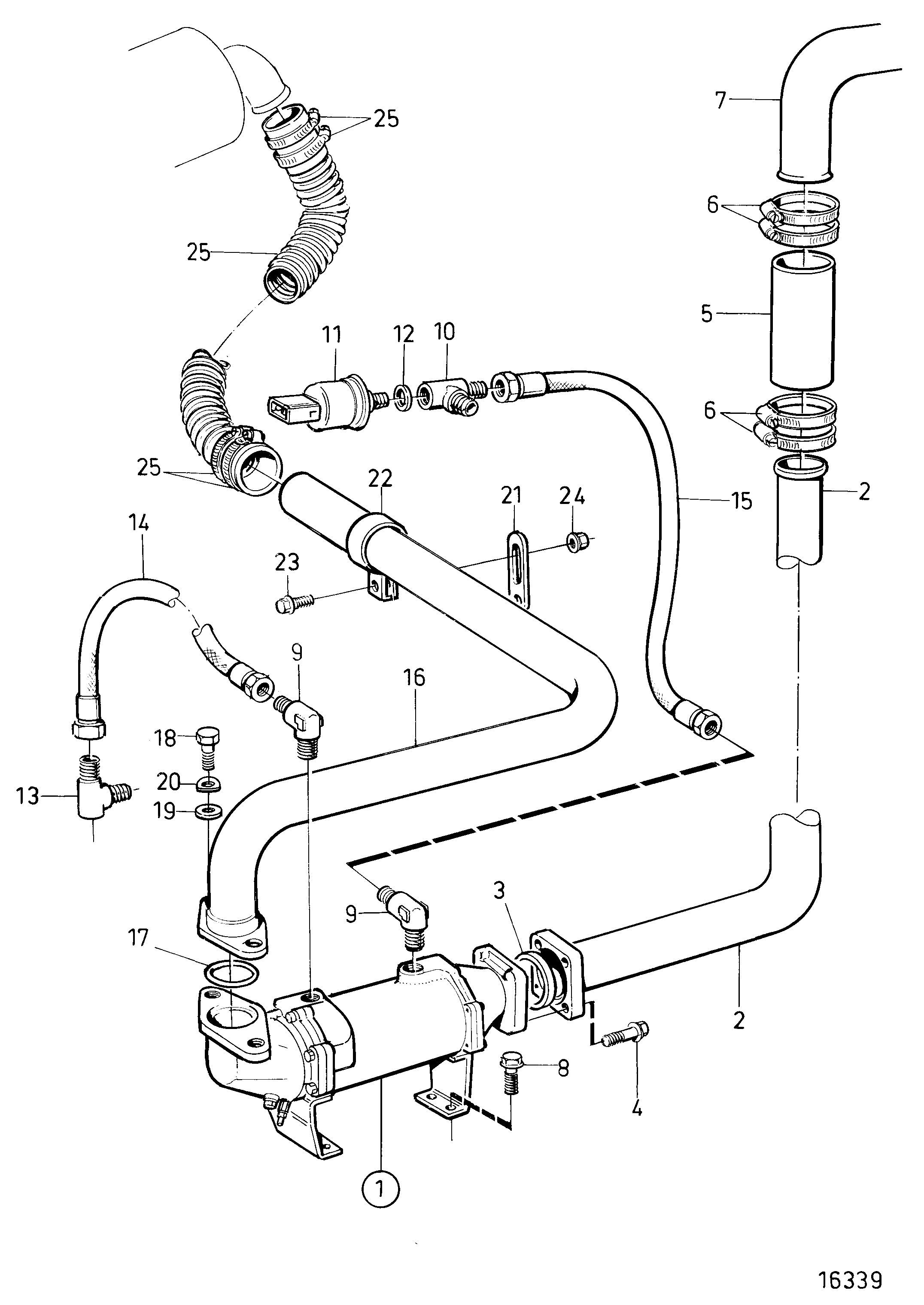 Refroidisseur d’huile pour MG5114A Twin Disc Échappements humides