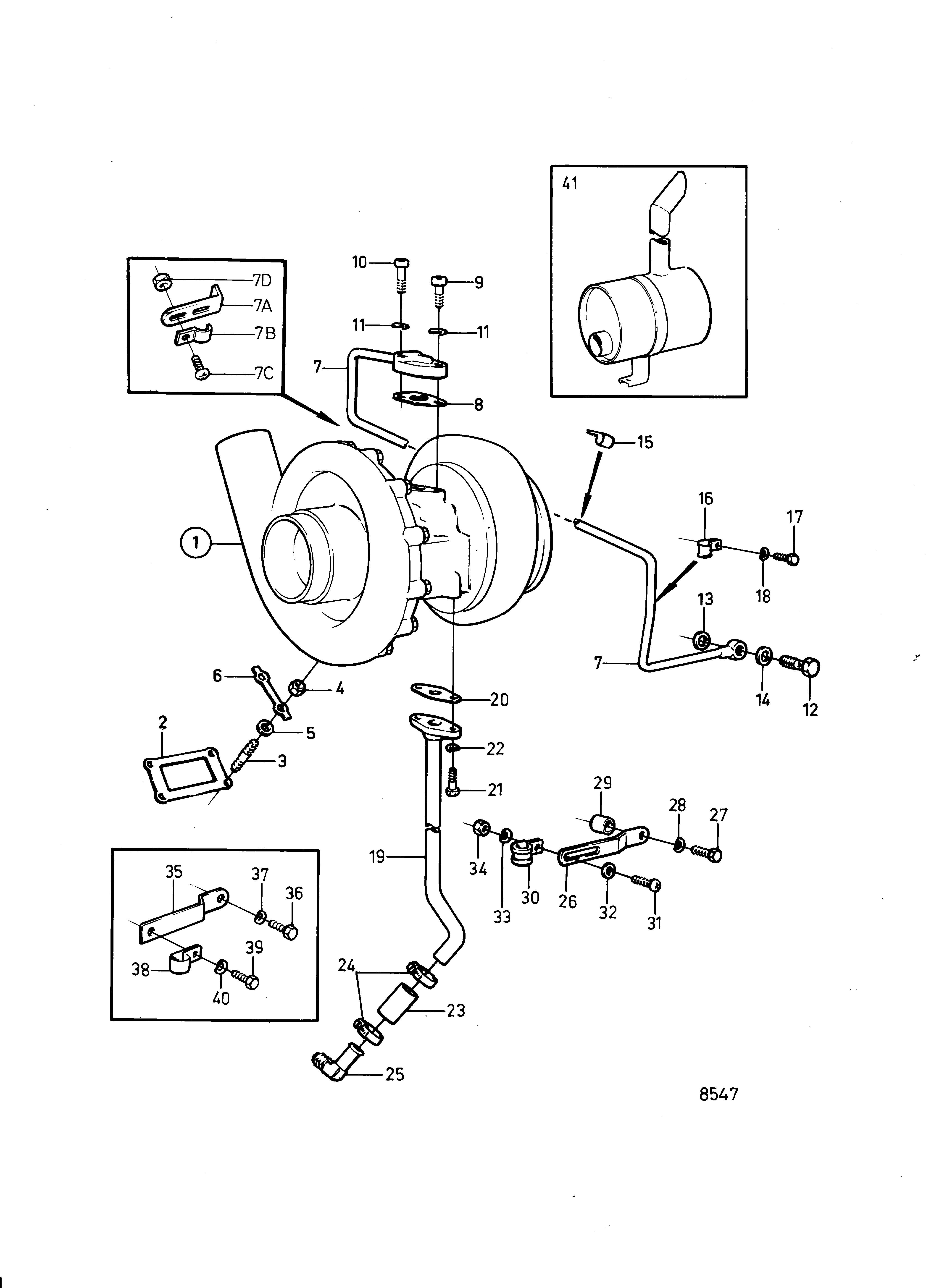 Turbocompresseur et pièces de montage