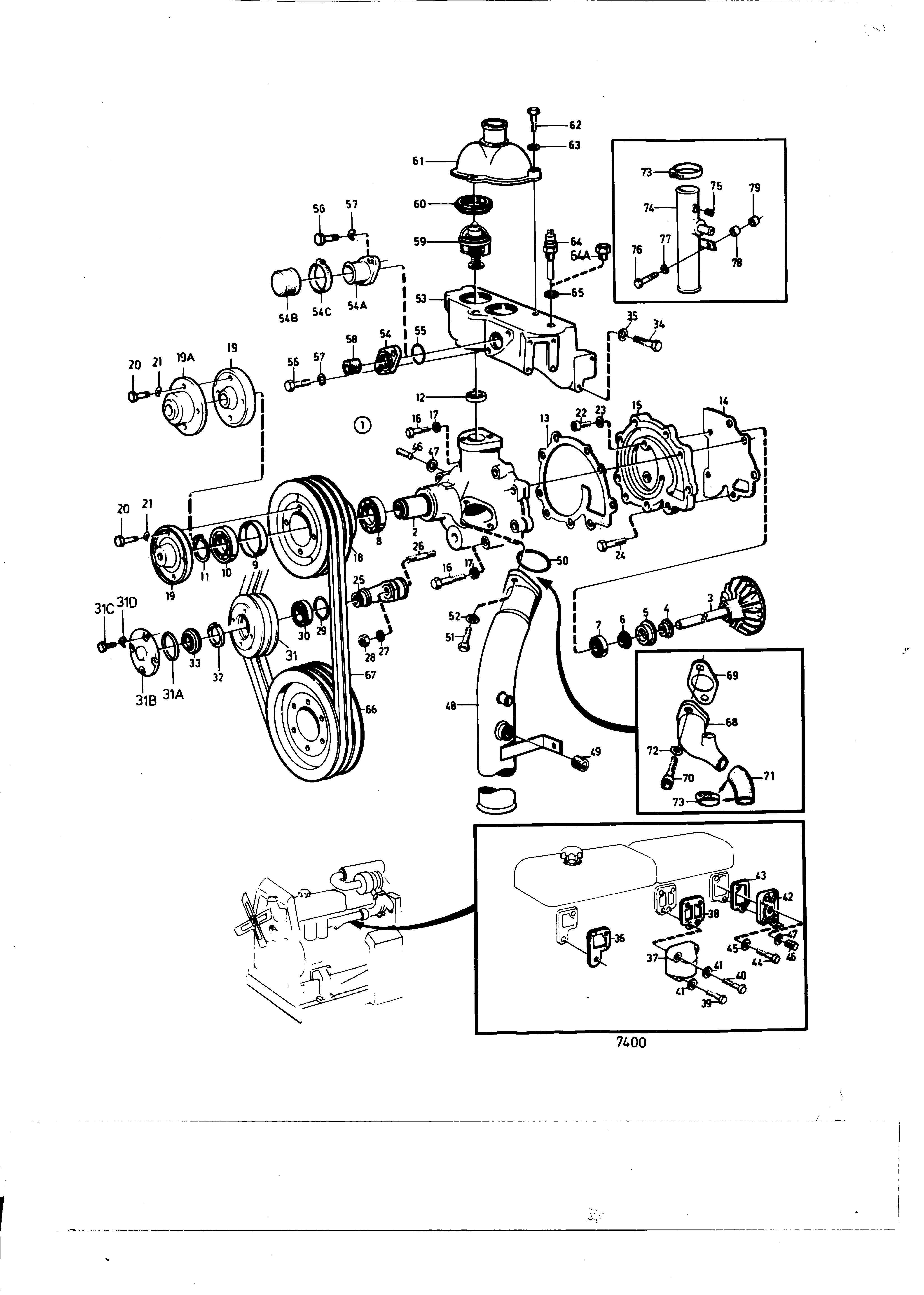 Thermostat et pompe à eau avec pièces de montage