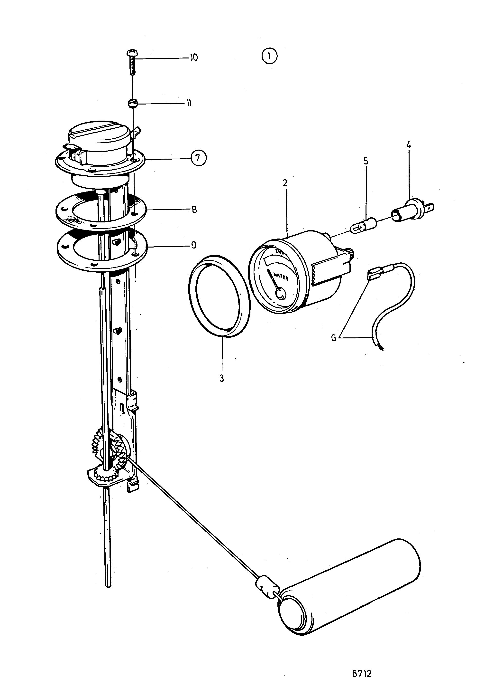 Kit de compteur jauge pour carburant et eau douce, 12 V