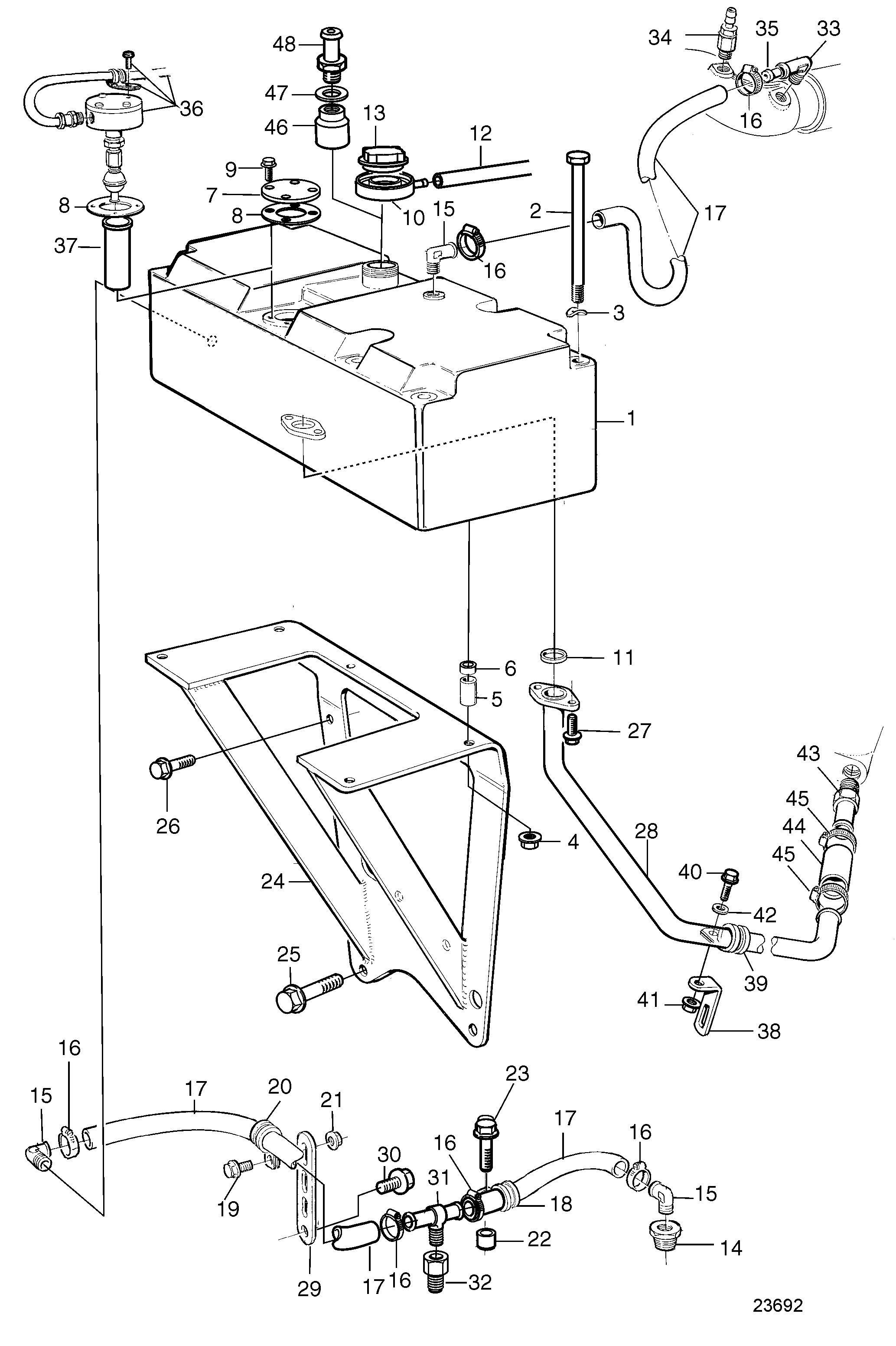 Vase d’expansion pour refroidissement de la quille