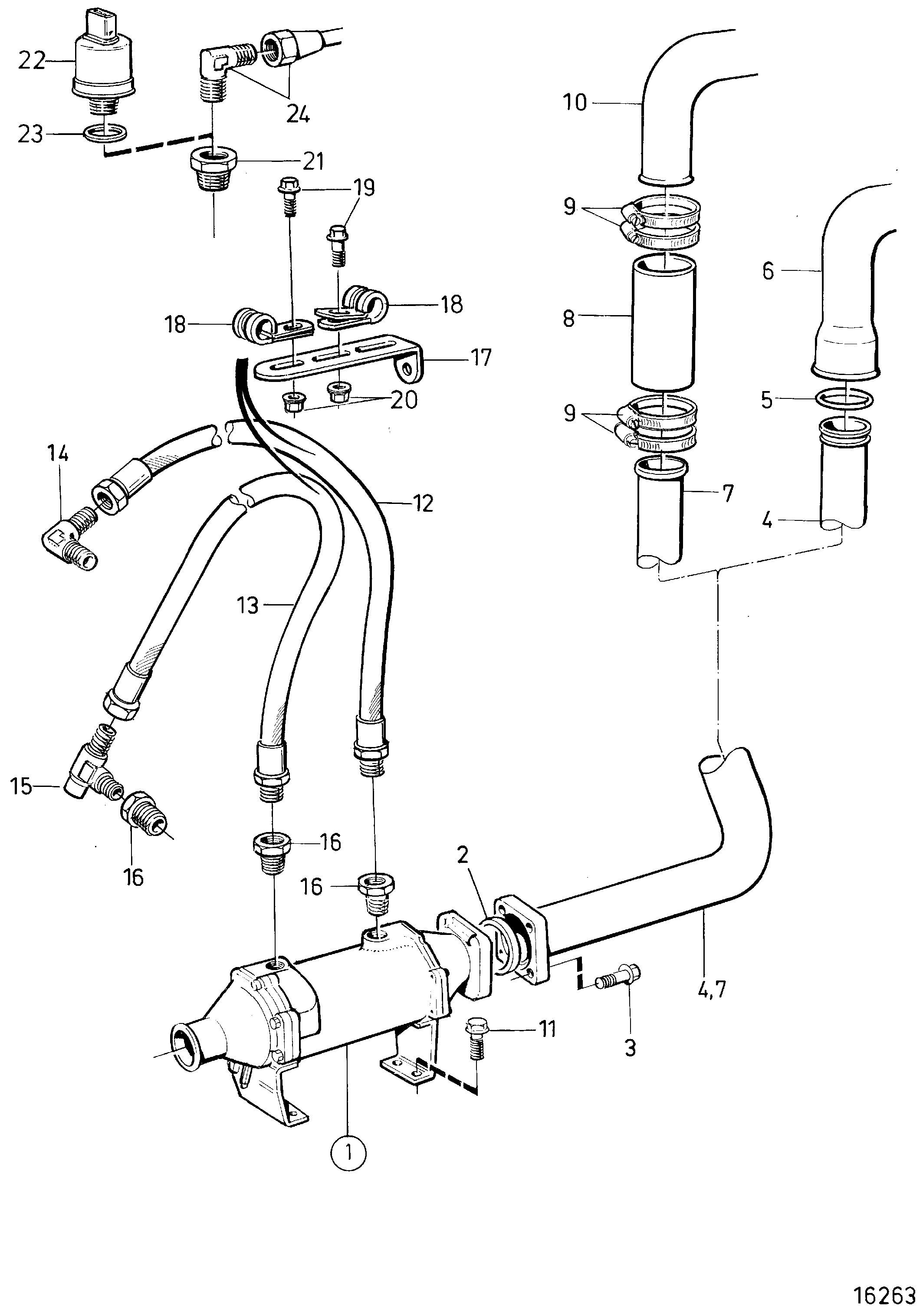 Refroidisseur d’huile pour MG516 Twin Disc
