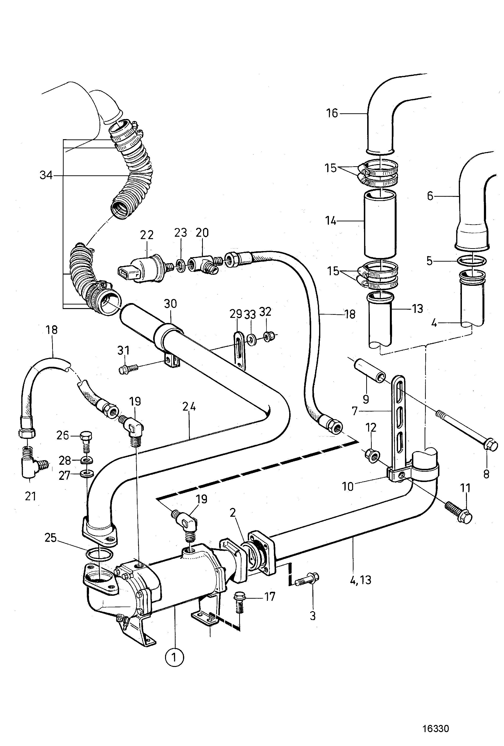 Refroidisseur d’huile pour MG5111A Twin Disc Échappements humides