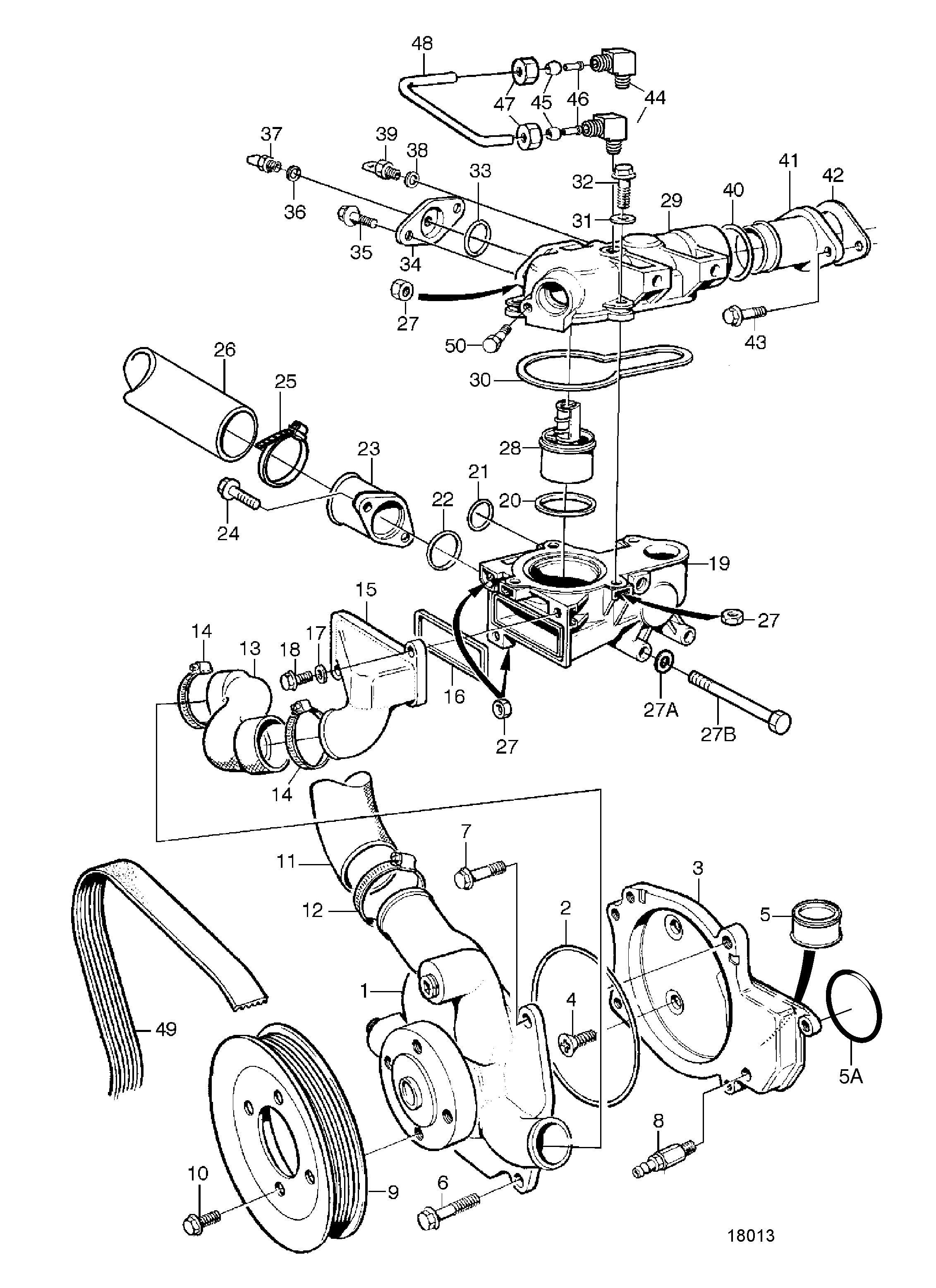 Pompe à eau et thermostat