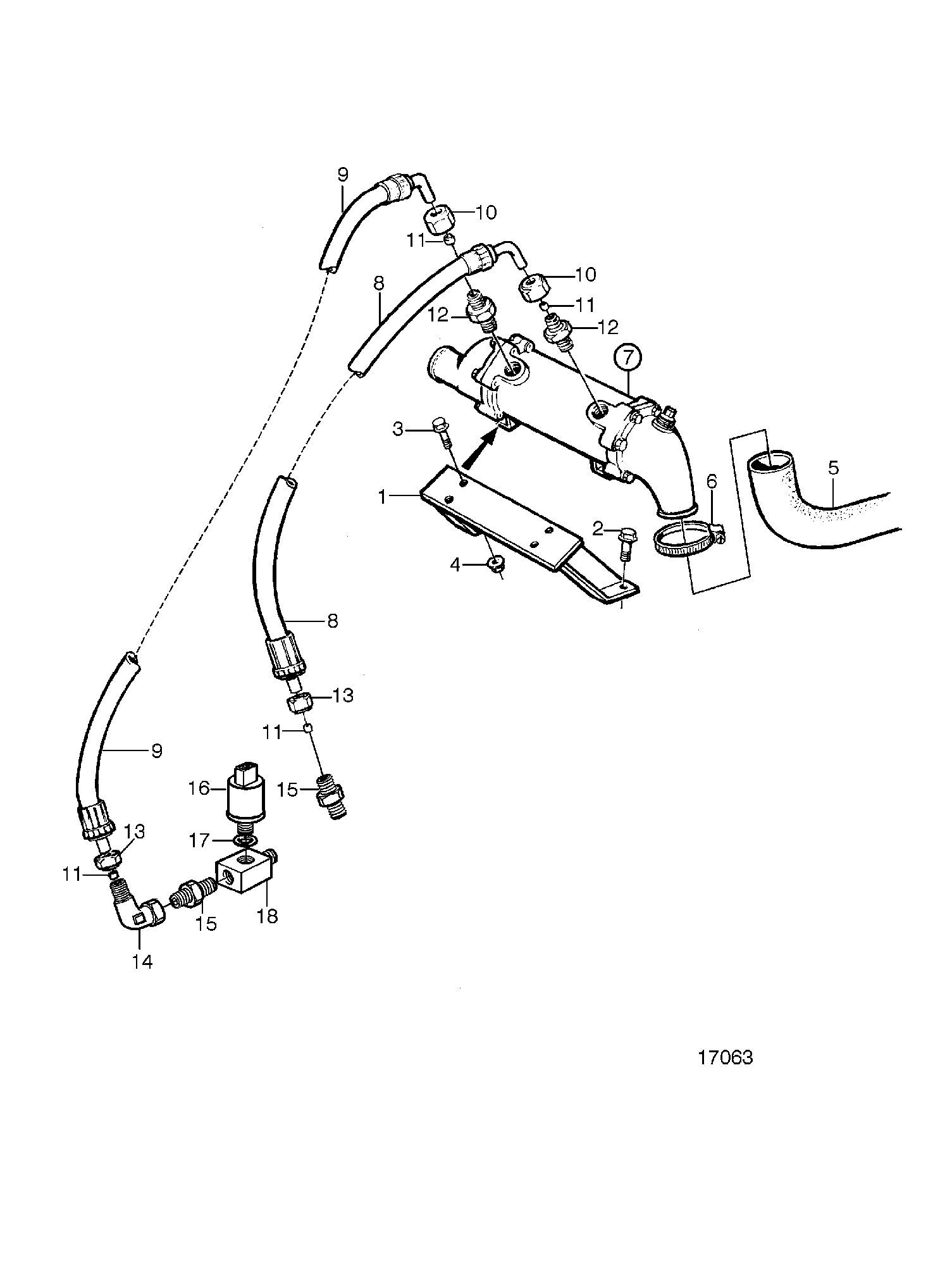 Refroidisseur d’huile pour MG 5062V, MG 5062V-E, MG 507A-1E, MG 507-1E