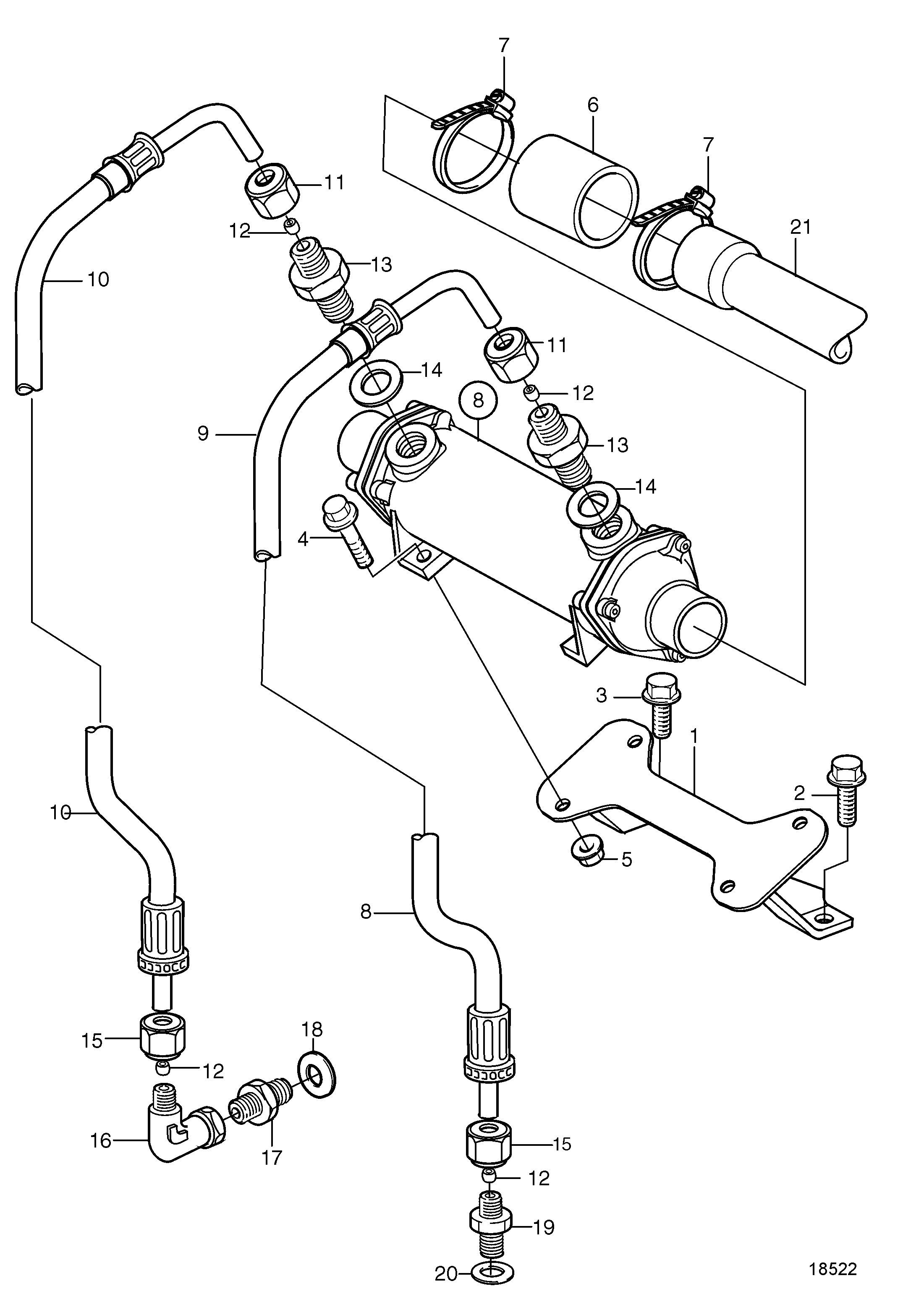 Refroidisseur d’huile pour MG 5075A-E
