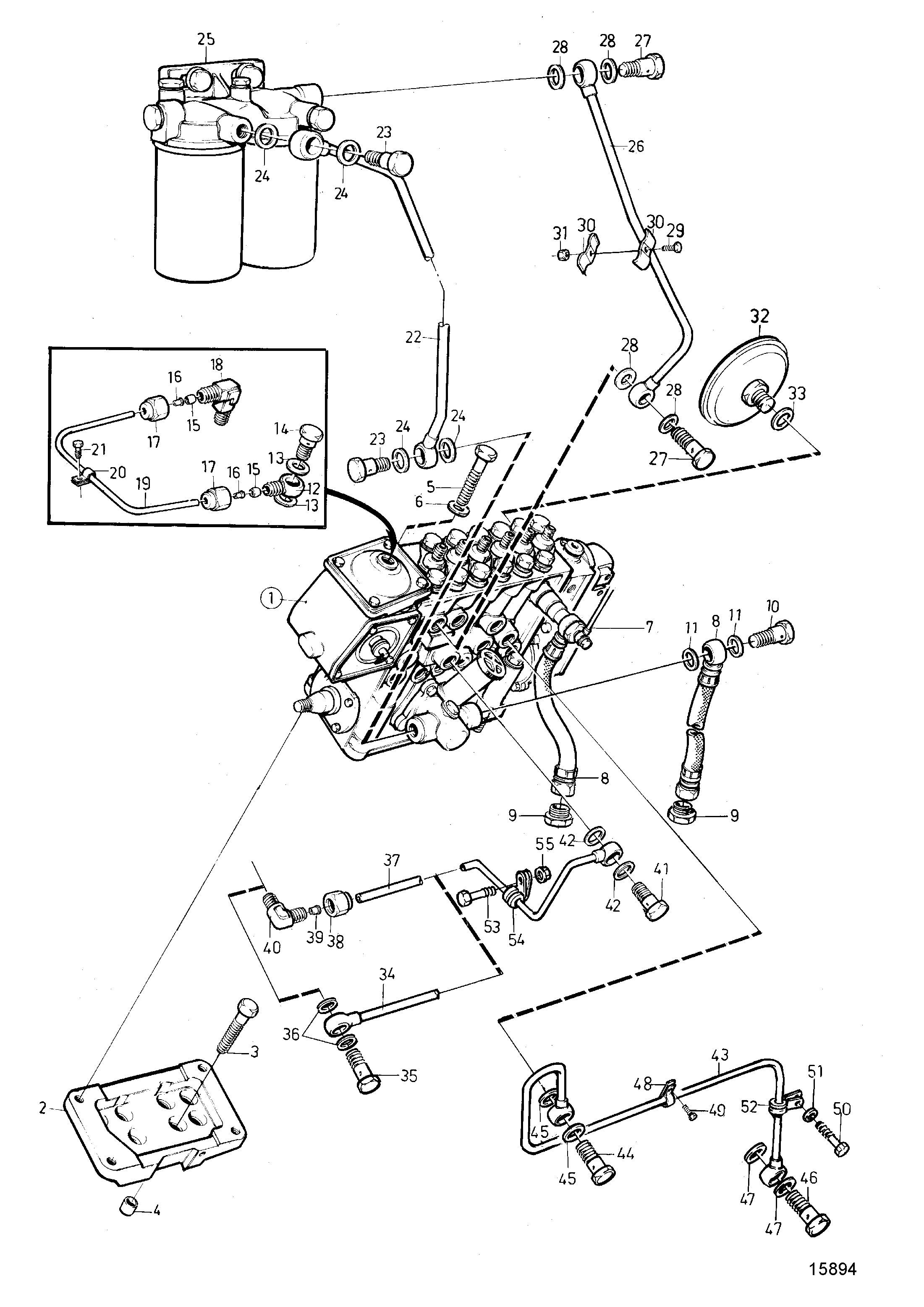 Pompe d’injection de carburant et filtre à carburant. Système d’alimentation standard