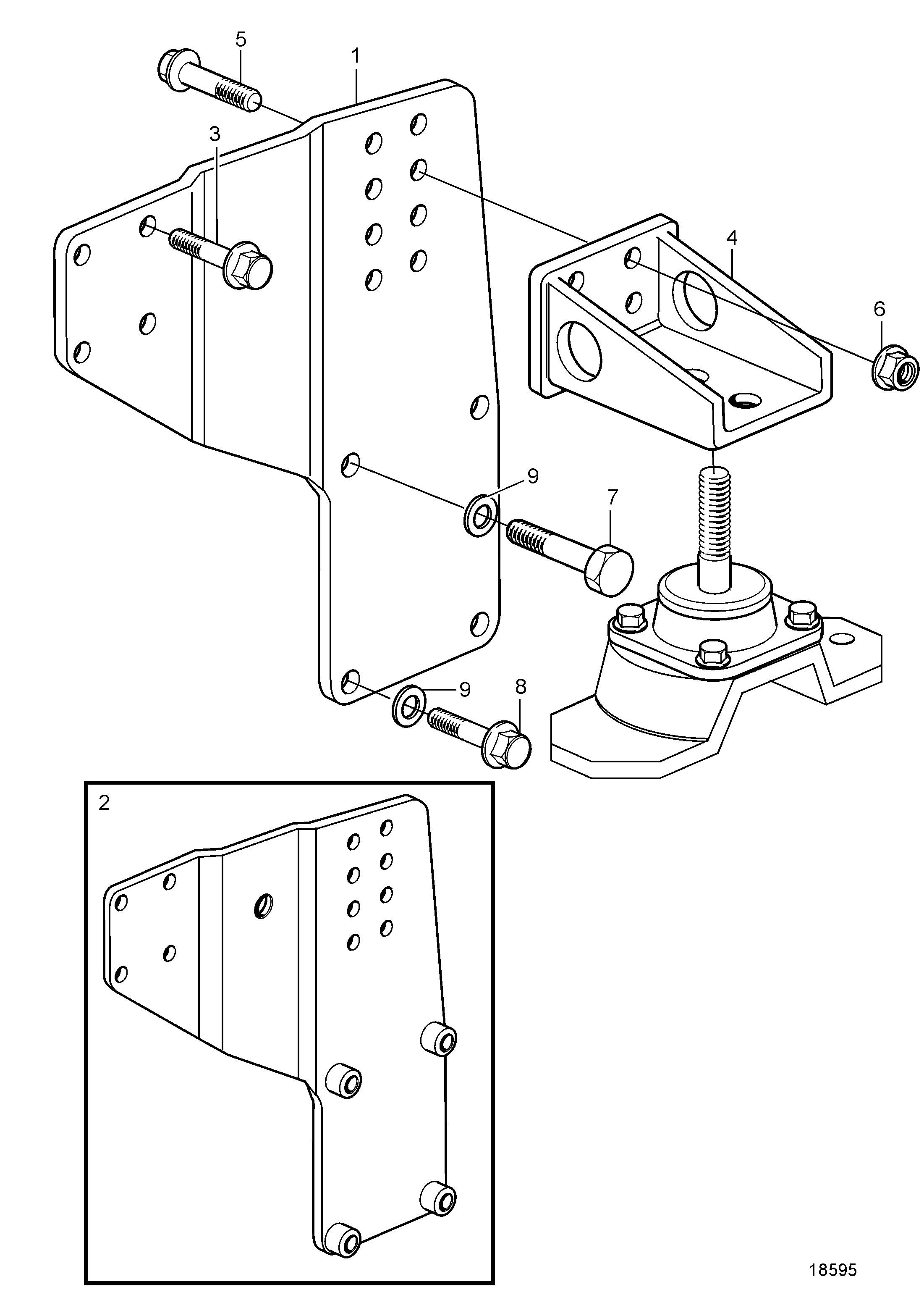 Supports moteur pour marche arrière IRM280A2-E/ZF 280A-EB, 22.5'', IRM301A-EB/ZF 301A-EB