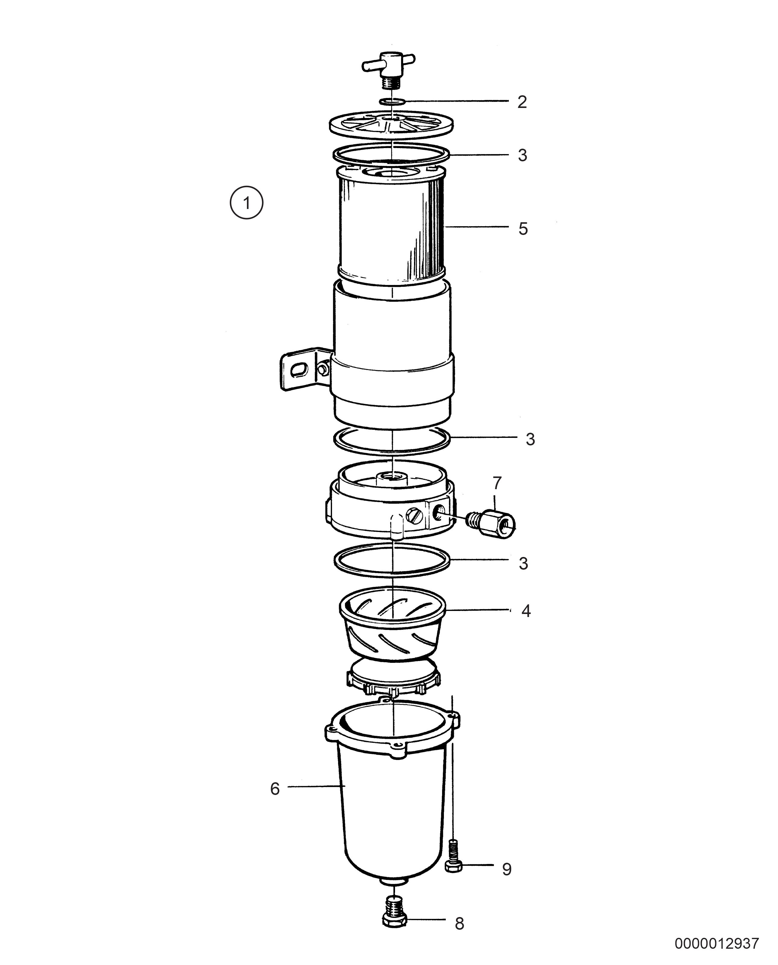Nettoyeur de carburant/séparateur d'eau, simple. Système de carburant classifiable