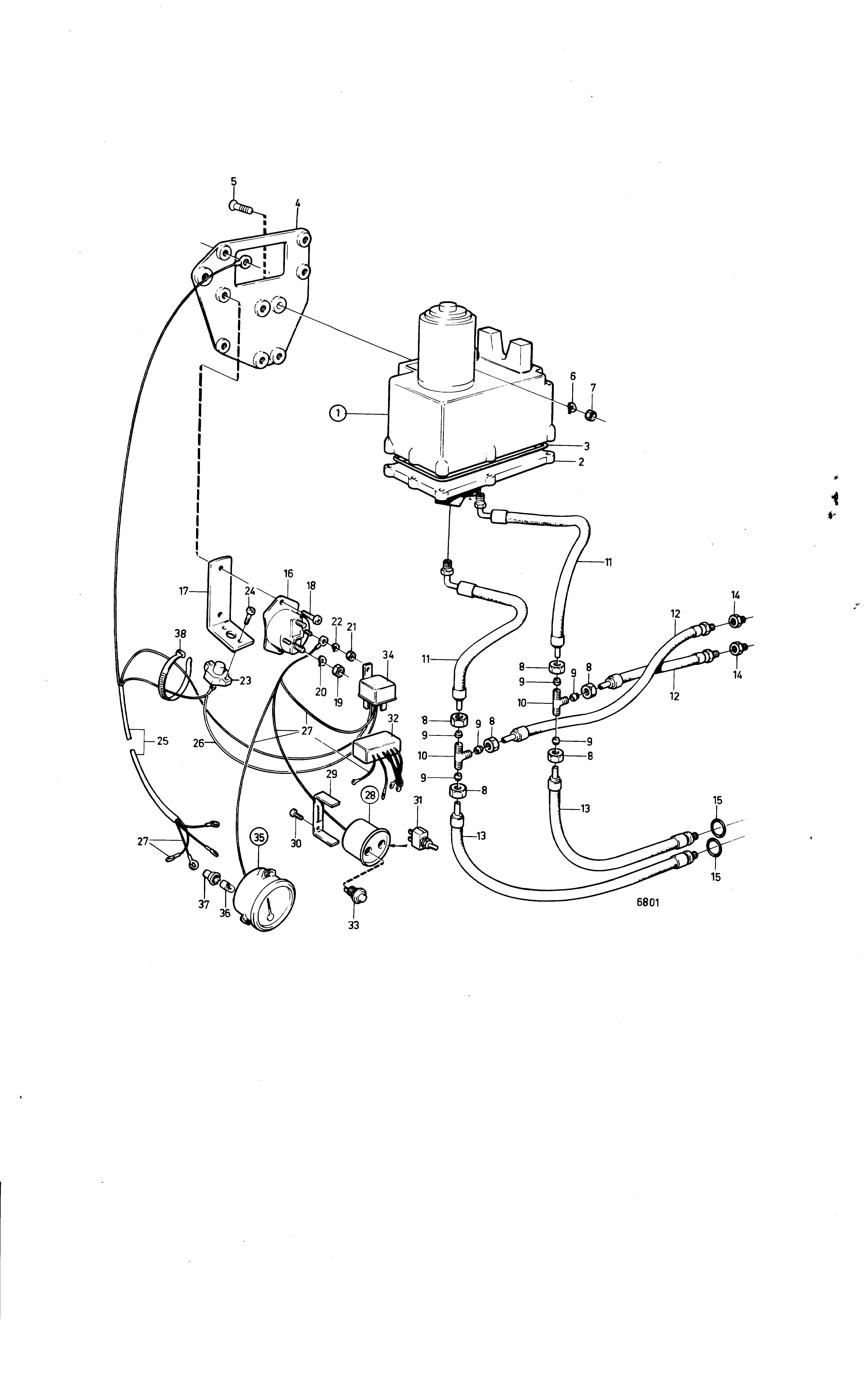 Pompe hydraulique avec composants d’installation. Modèle récent