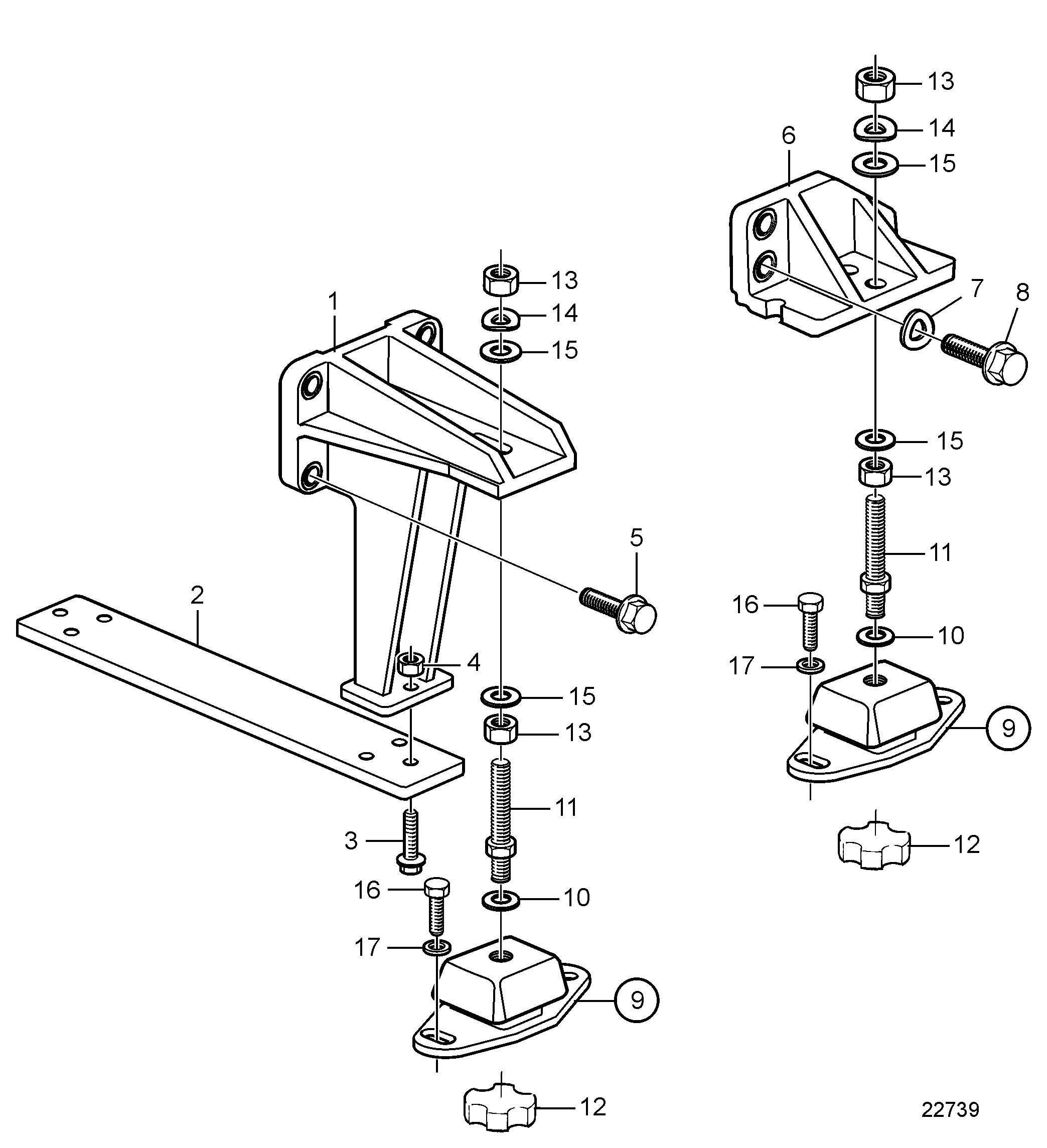 Suspension moteur pour la version SOLAS