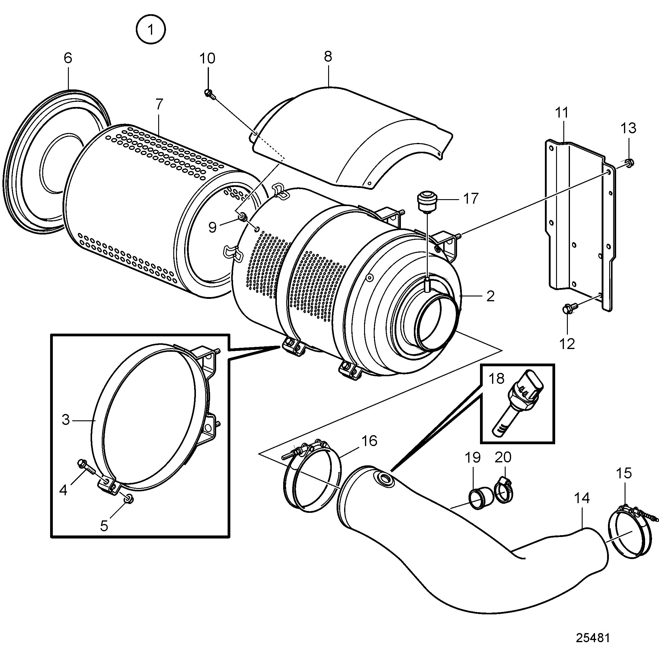 Filtre à air avec éléments de montage, standard