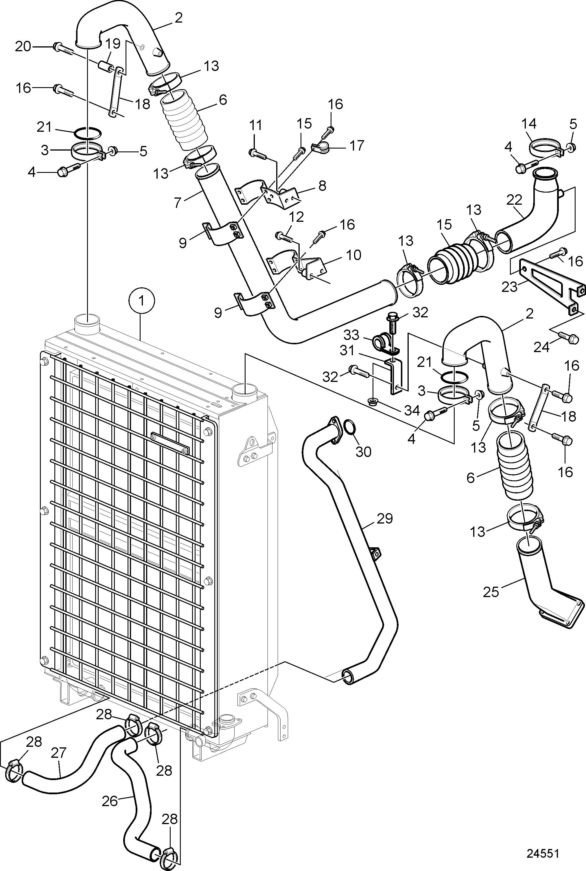 Radiateur avec éléments de raccordement. Ventilateur soufflant SN-2016079647