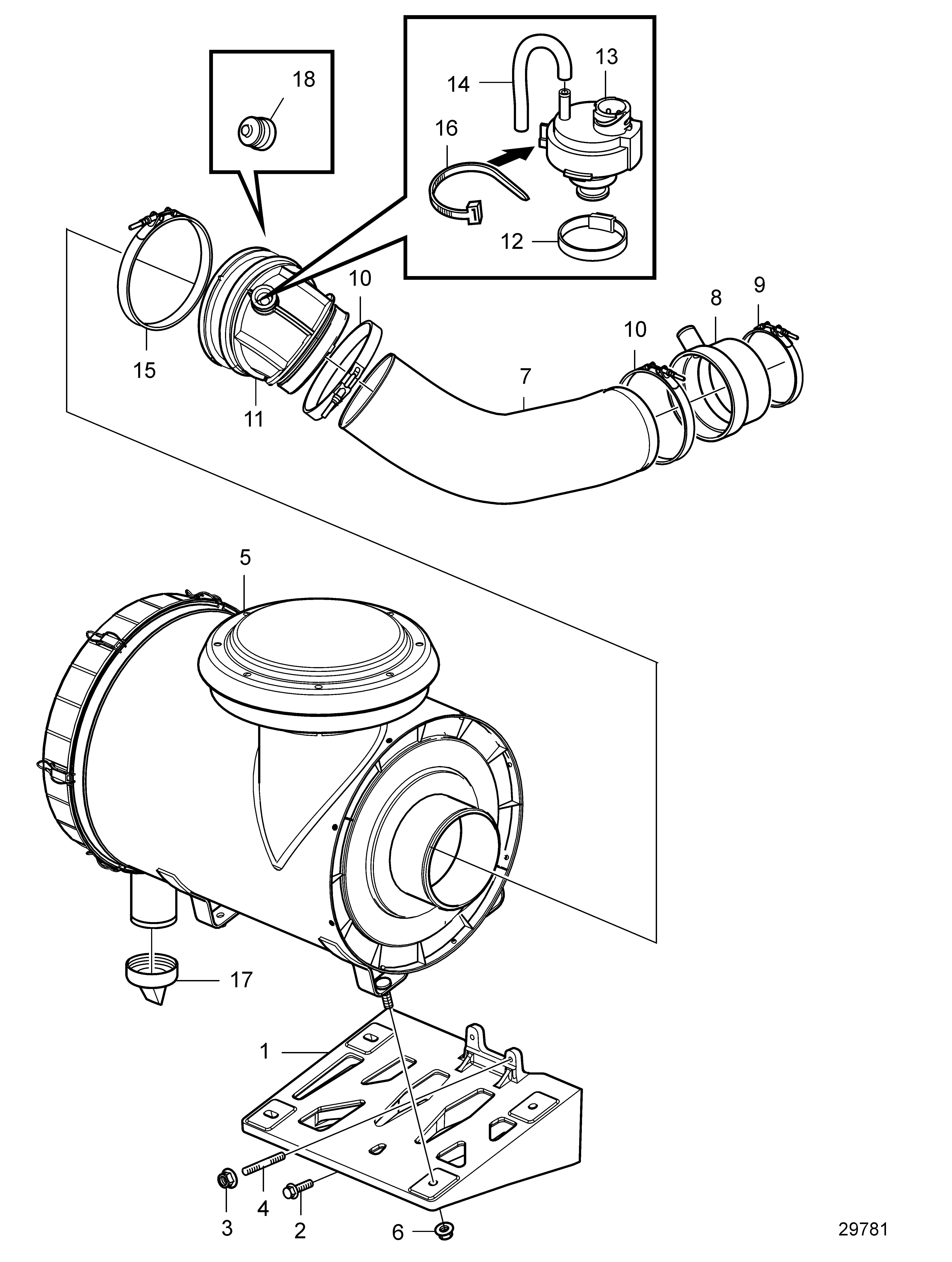 Filtre à air avec éléments de montage, utilisation élevée