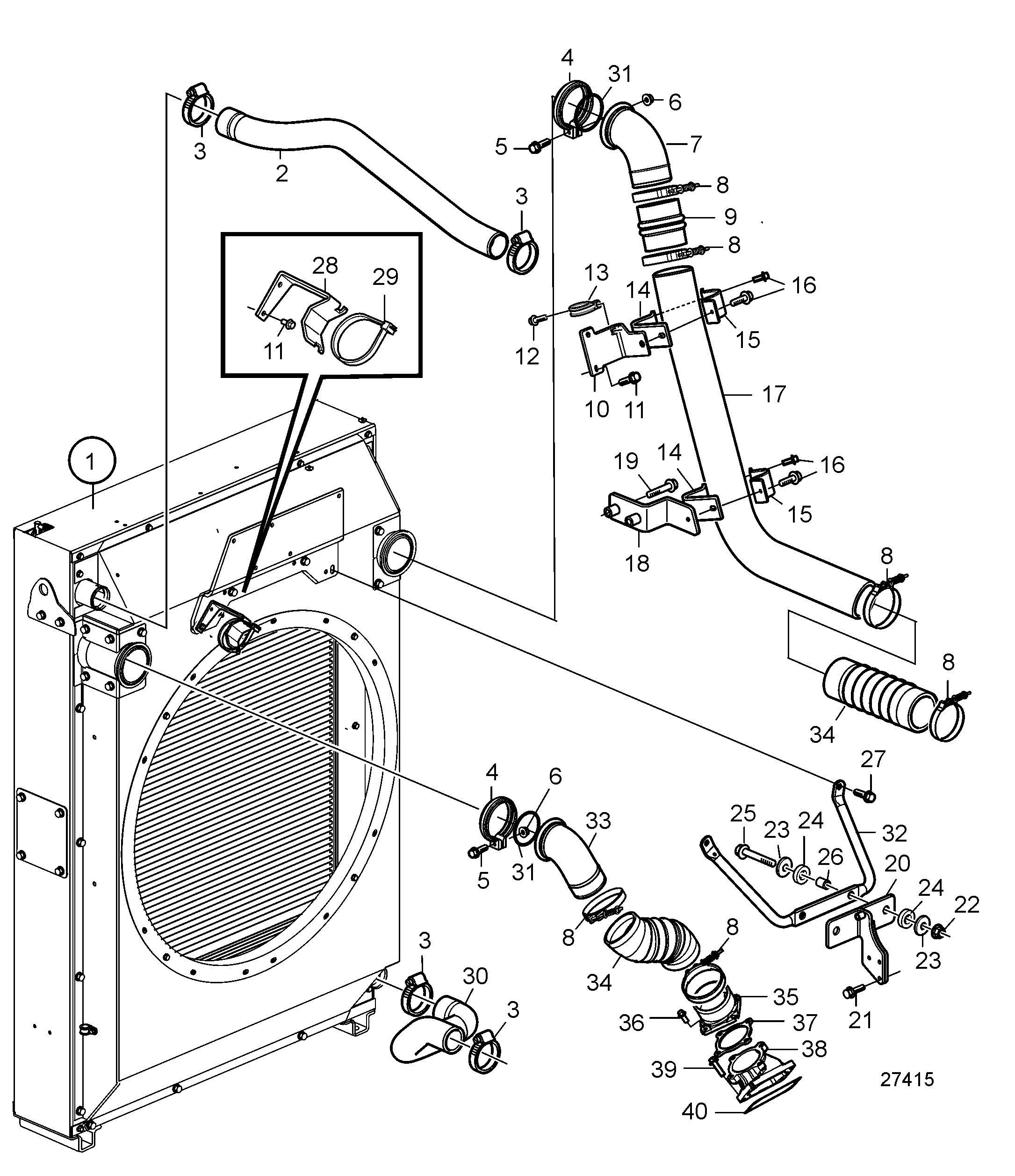 Radiateur et refroidisseur d'air de suralimentation avec branchements, soufflant, SN2016079648-SN2016084273