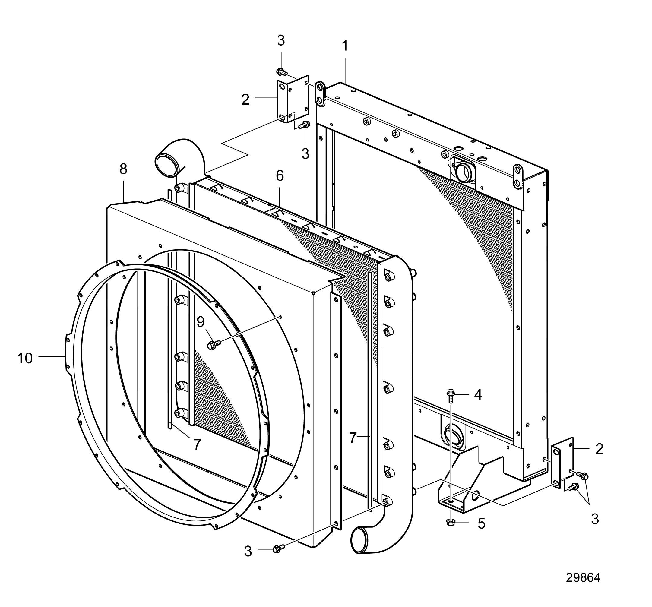 Radiateur. Ventilateur refoulant