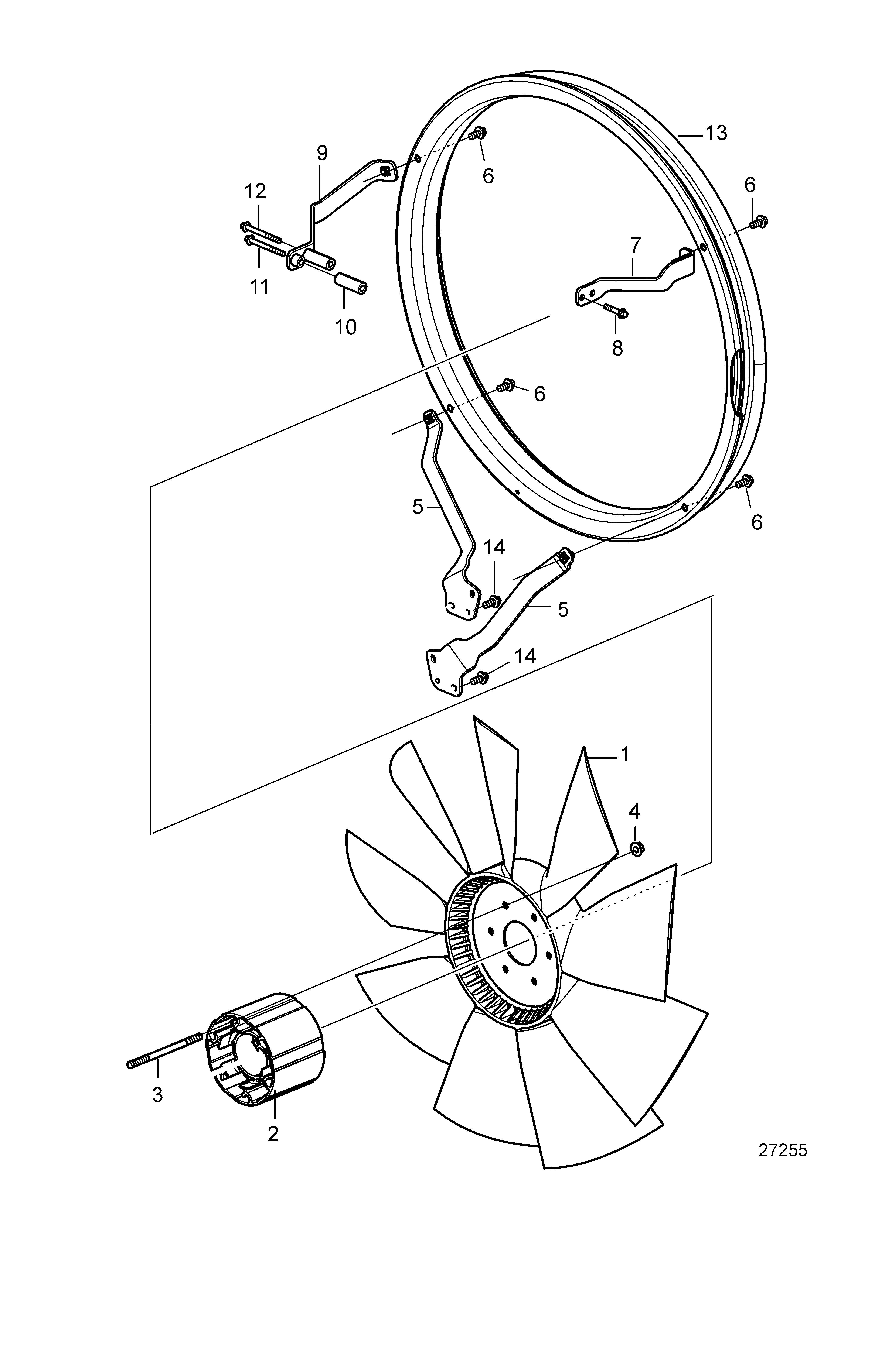 Ventilateur et anneau de ventilateur, D = 750 mm. Aspirant et soufflant