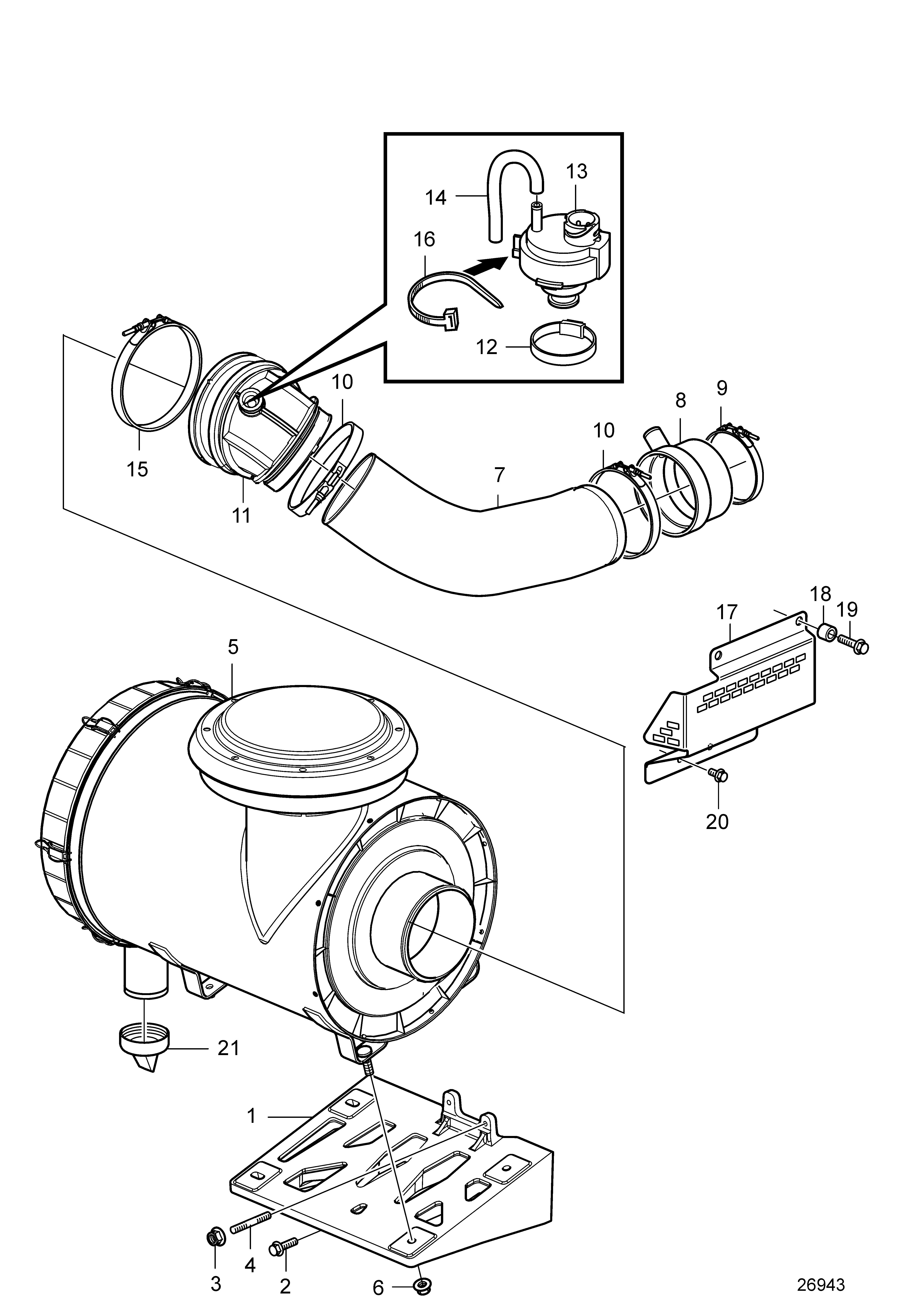 Filtre à air avec éléments de montage, utilisation élevée
