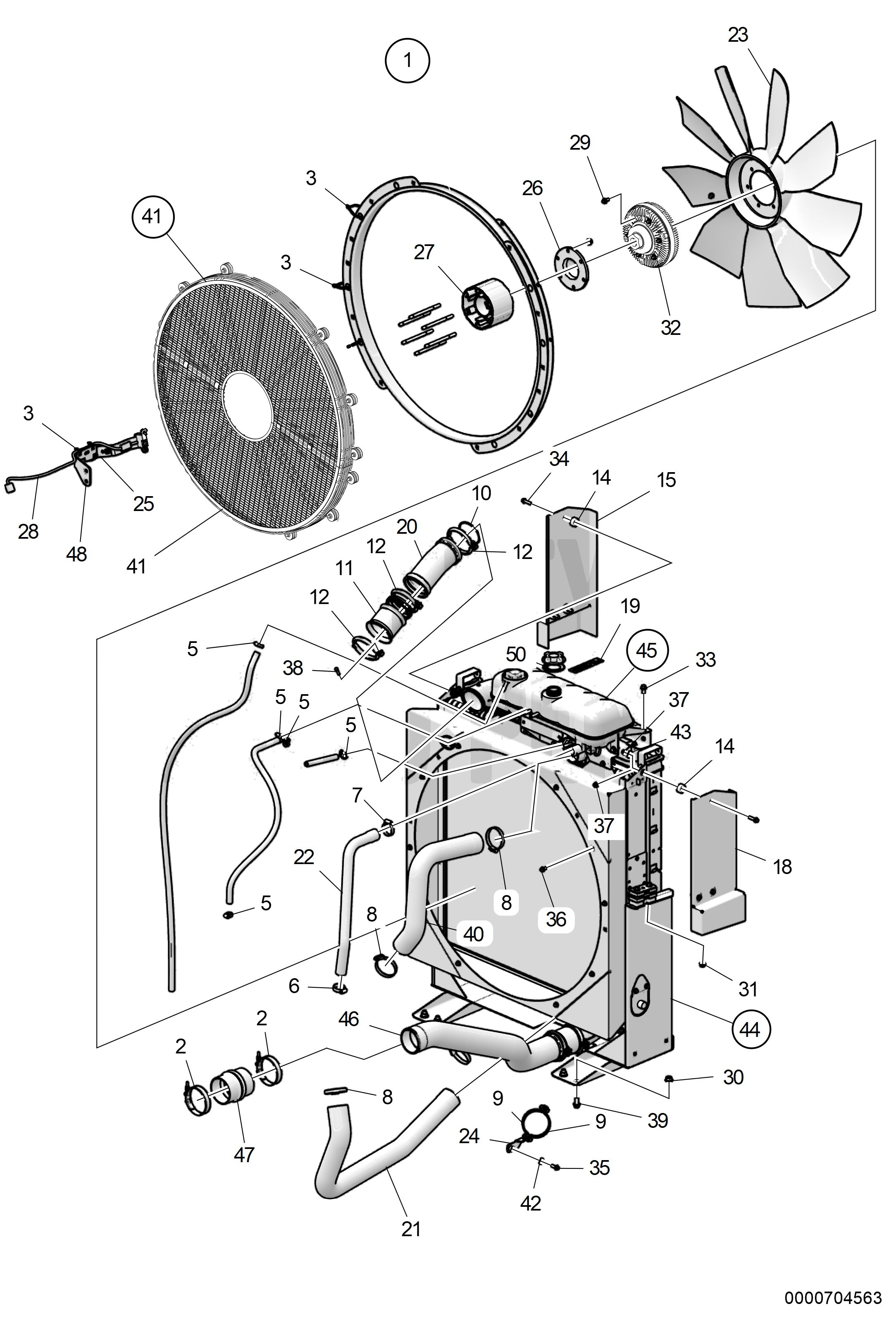 Kit refroidisseur, ventilateur aspirant / Visco