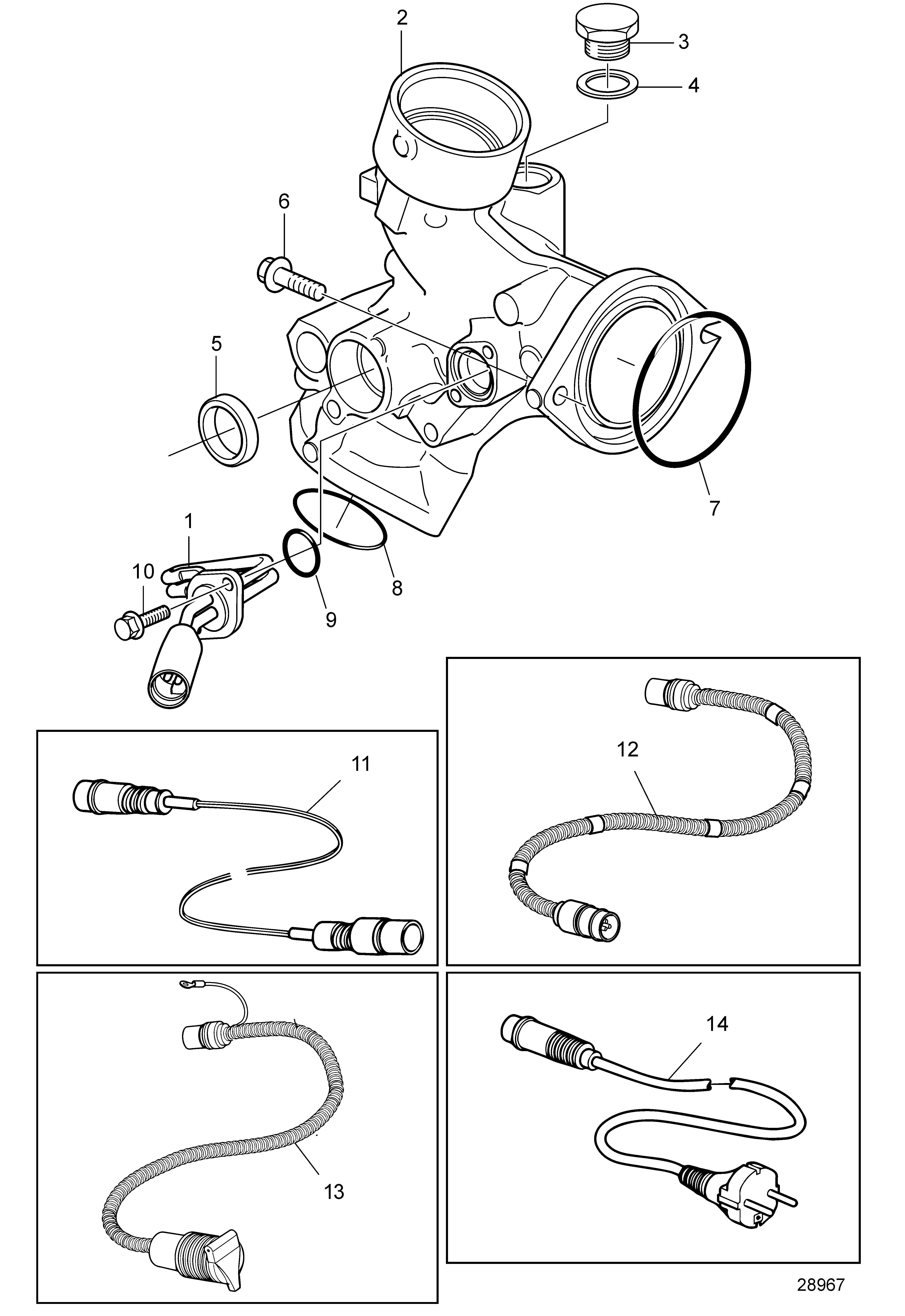 Réchauffeur de moteur, monté sur bloc