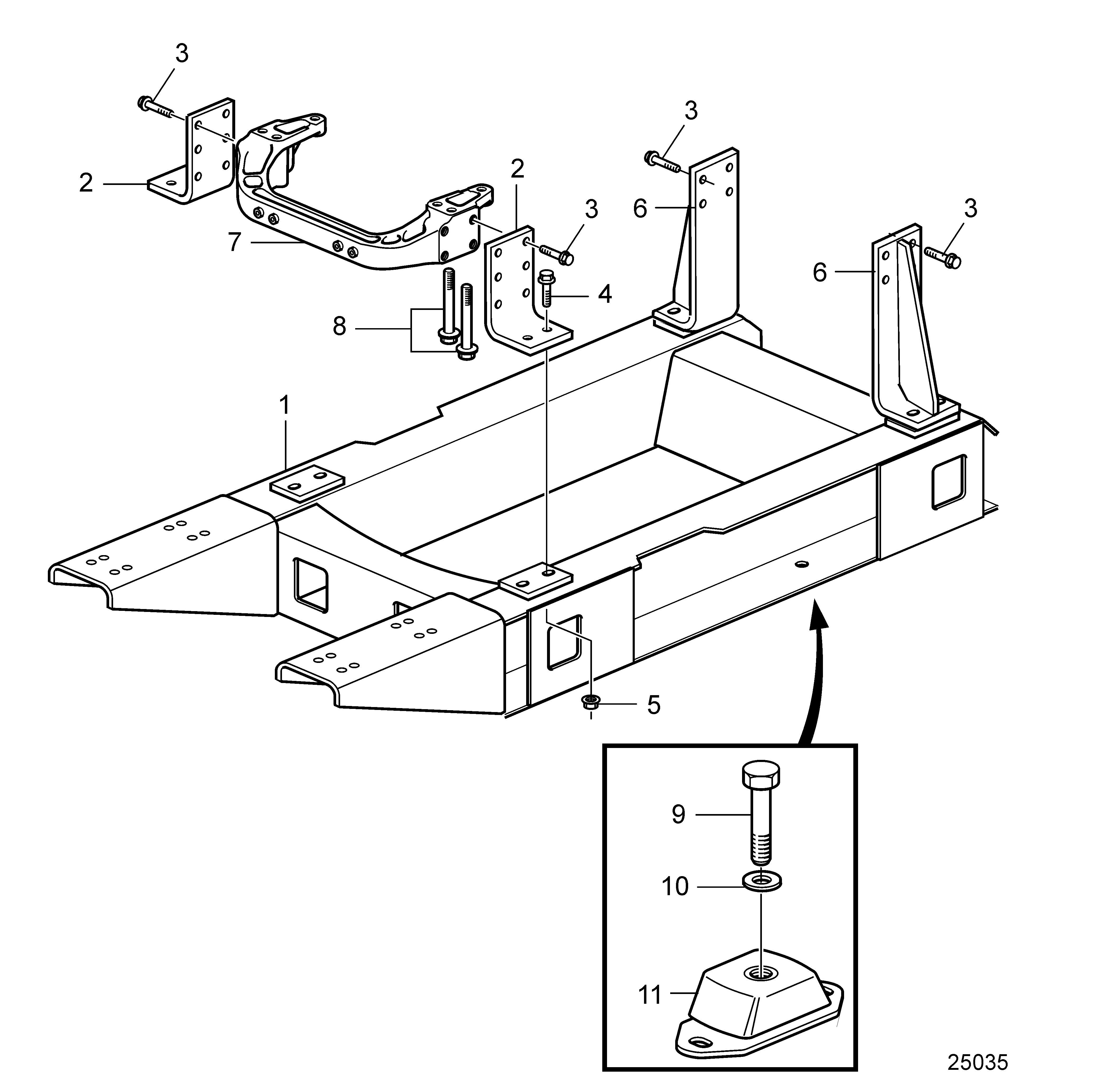 Engine and chassis silent block