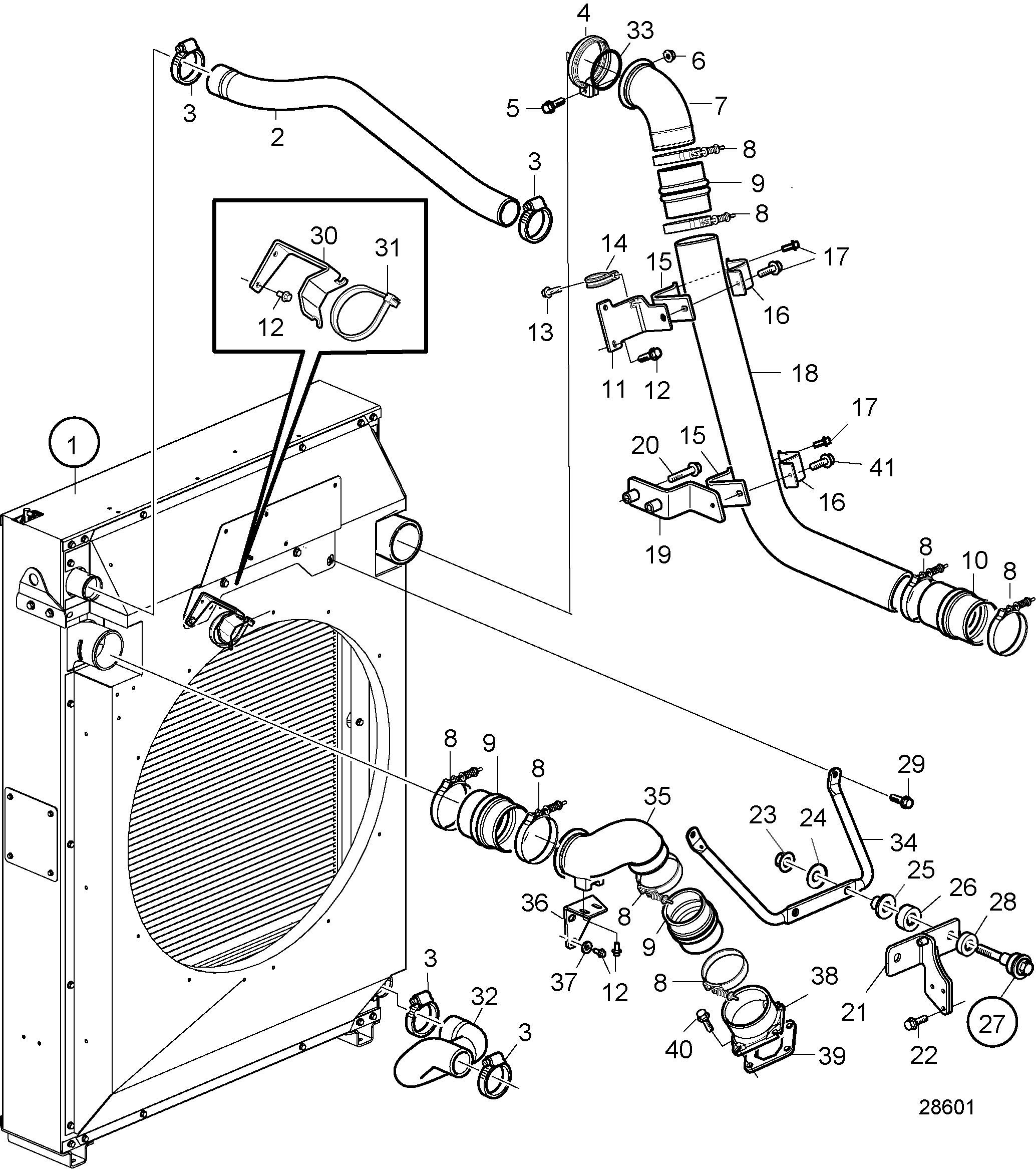 Radiateur et refroidisseur d’air de suralimentation avec branchements, soufflant, SN2016087577-