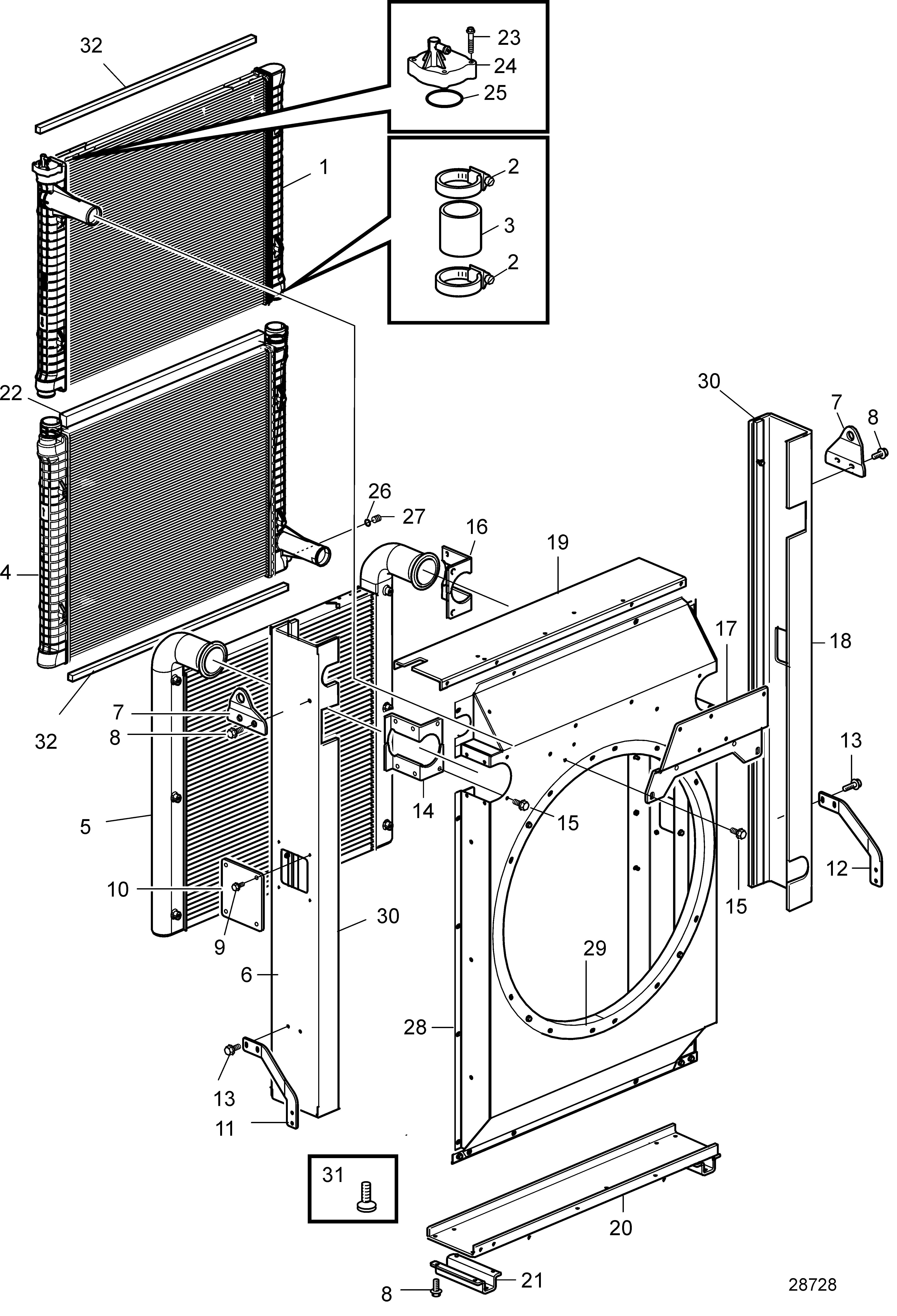 Radiateur et refroidisseur d'air de suralimentation, soufflant, SN2016079648-SN2016084273