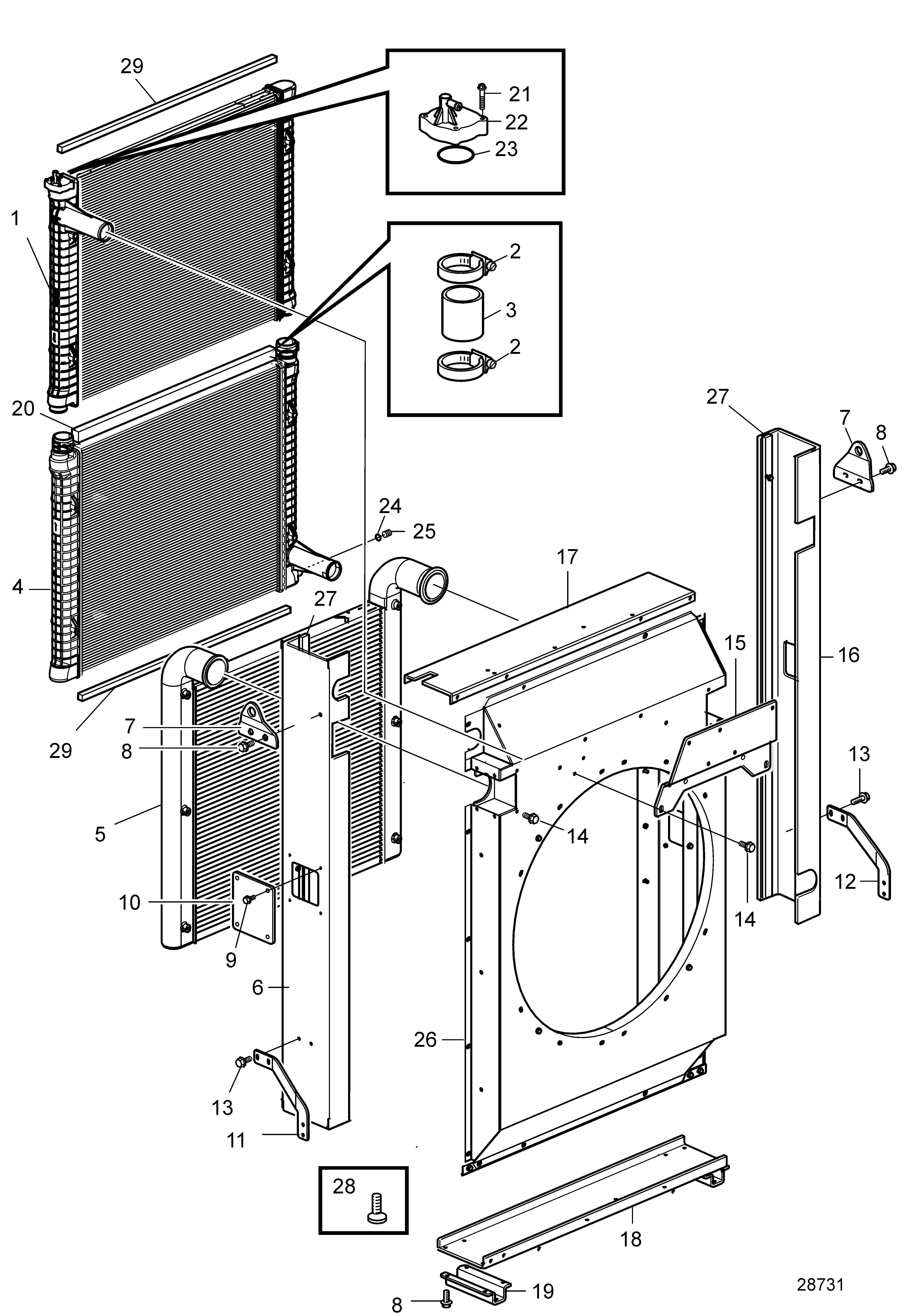 Radiateur et refroidisseur d’air de charge, soufflant, SN2016084274-