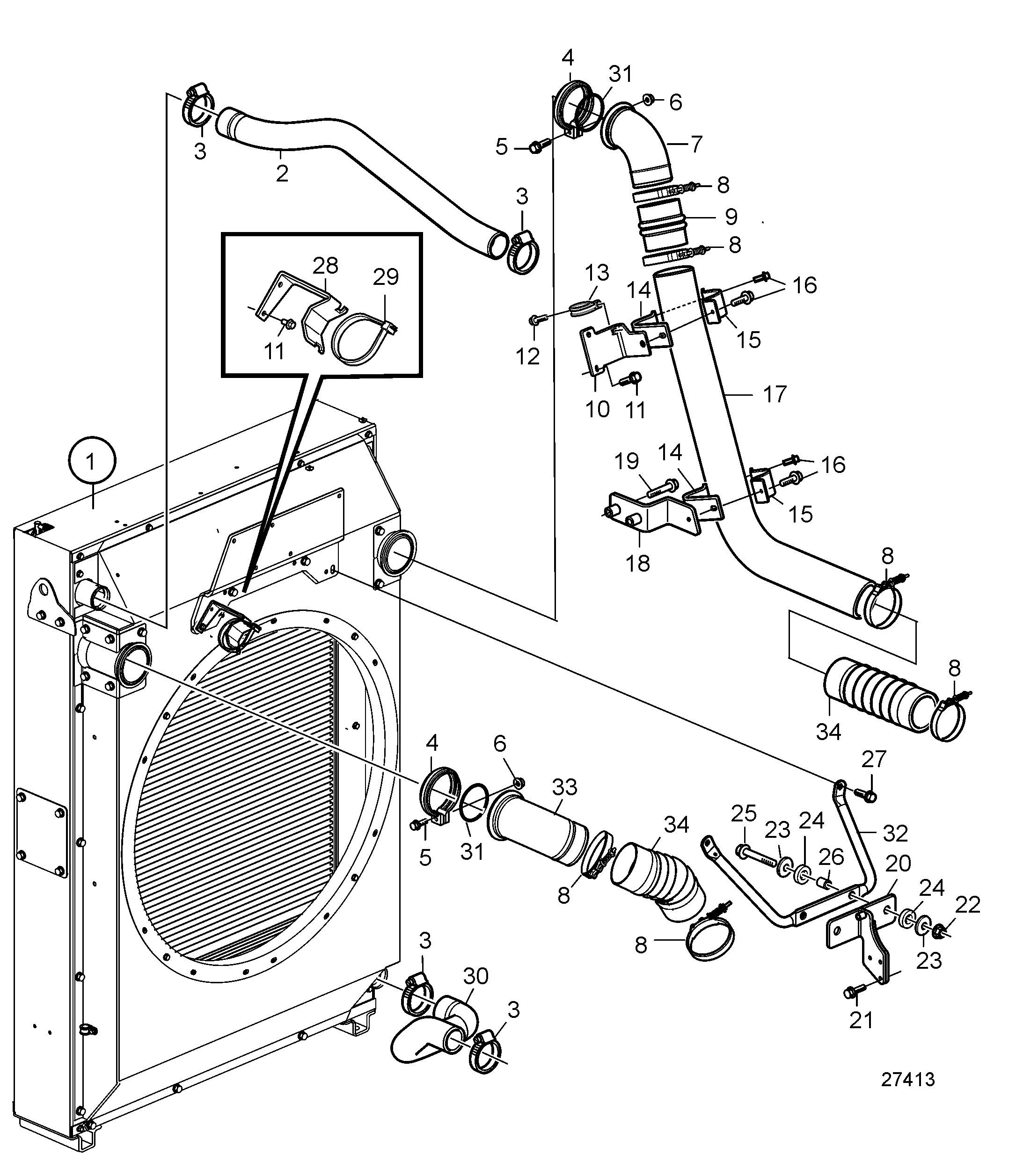 Radiateur et refroidisseur d'air de suralimentation avec branchements, soufflant, SN2016079648-SN2016084273