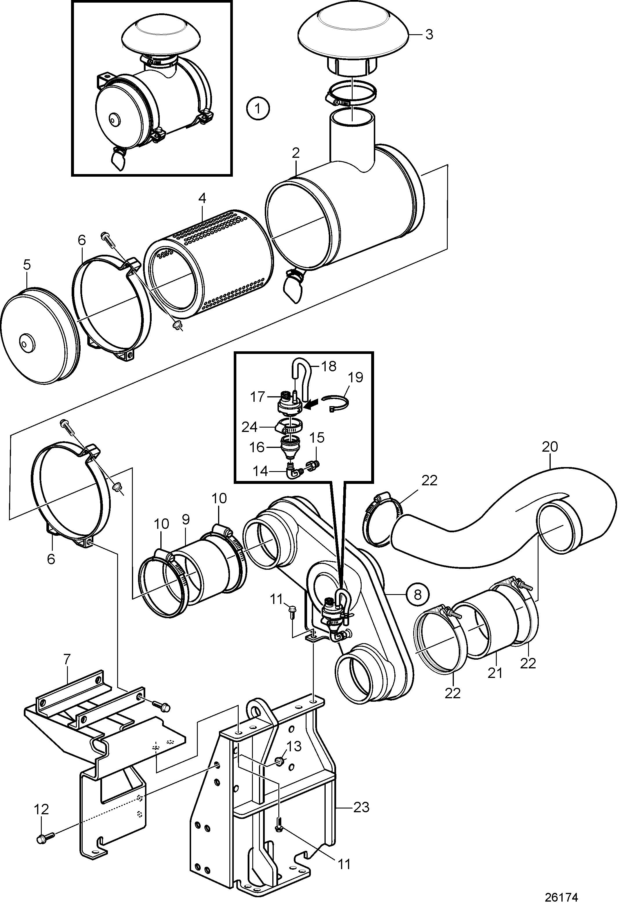 Filtre à air avec éléments de montage, utilisation moyenne