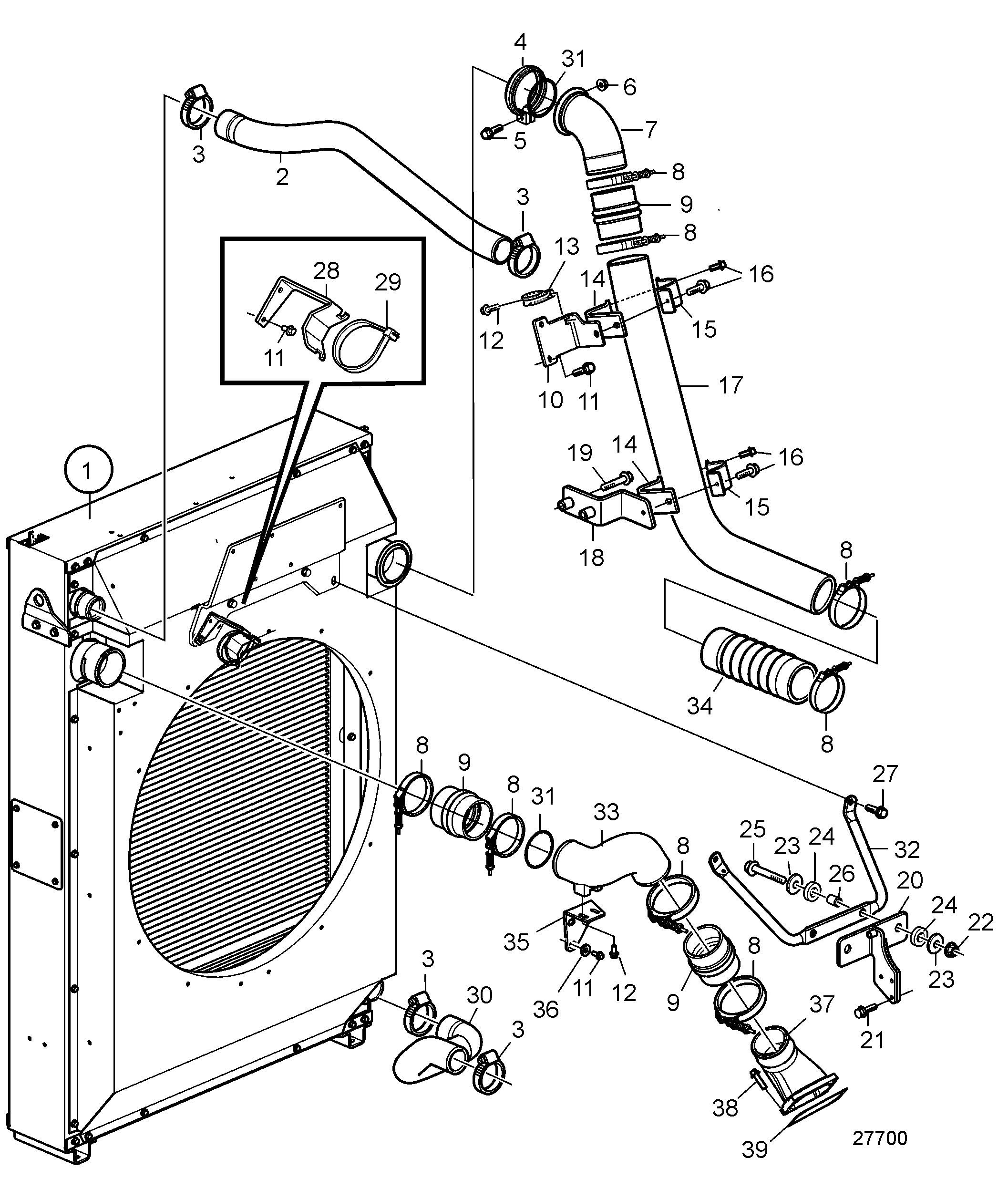 Radiateur et refroidisseur d’air de suralimentation avec branchements, soufflant, SN2016084274-SN2016087576