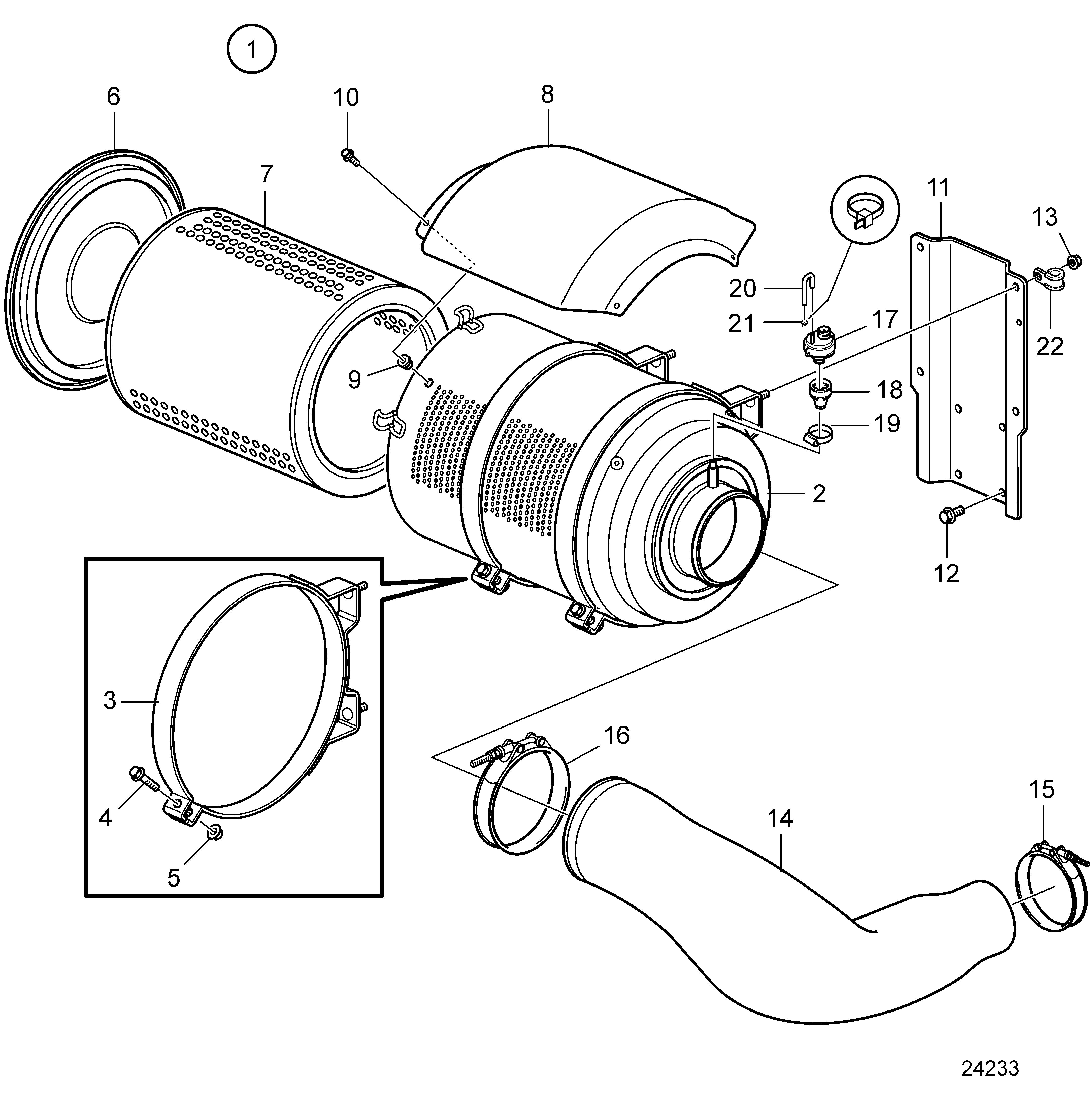 Filtre à air avec éléments de montage, standard