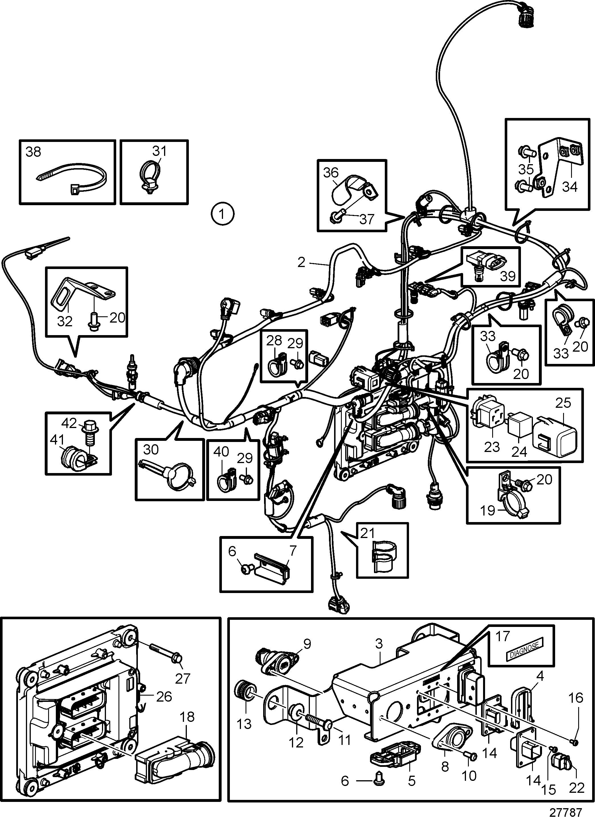 Système électrique, faisceau de câblage du moteur