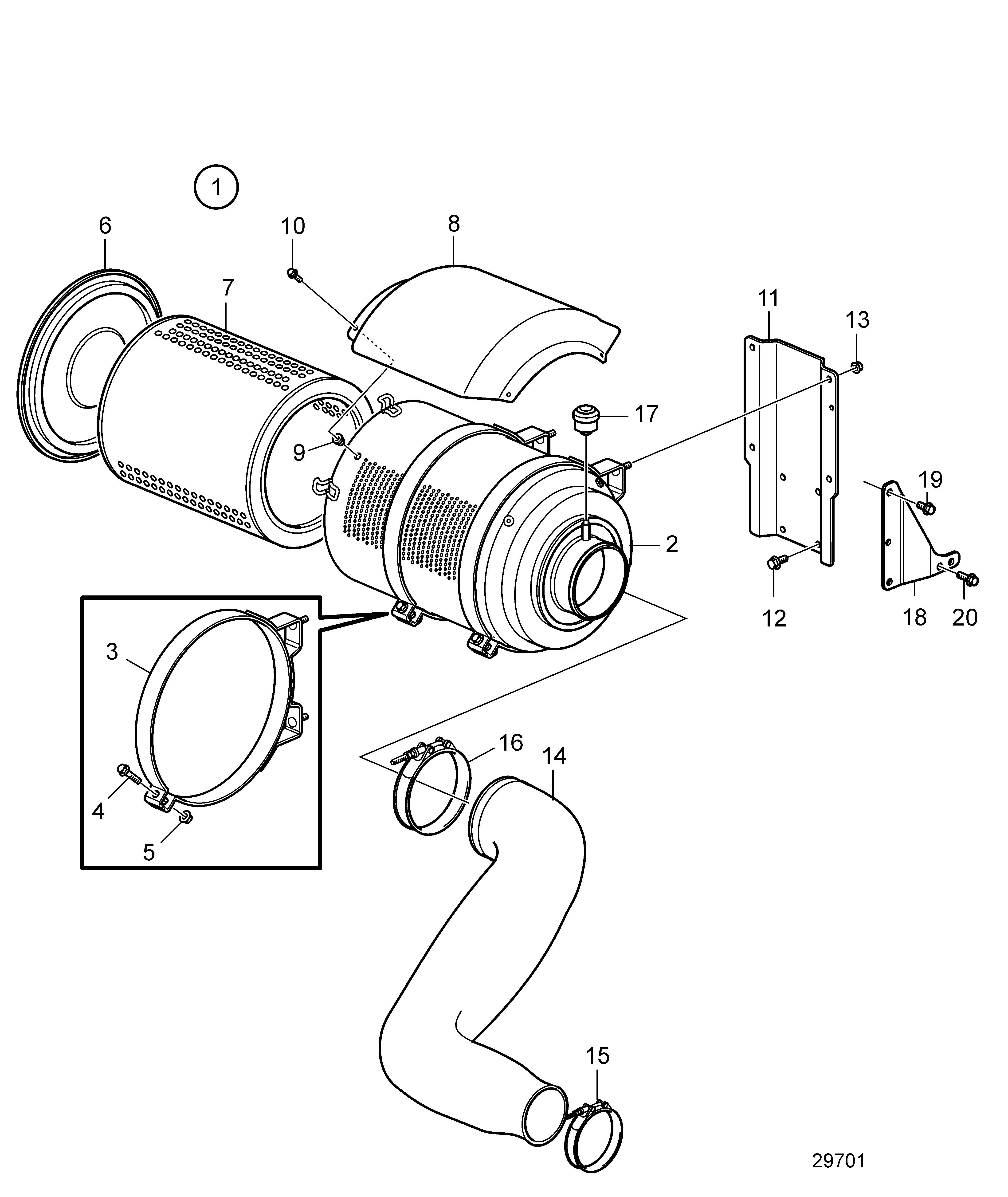 Filtre à air avec éléments de montage, standard