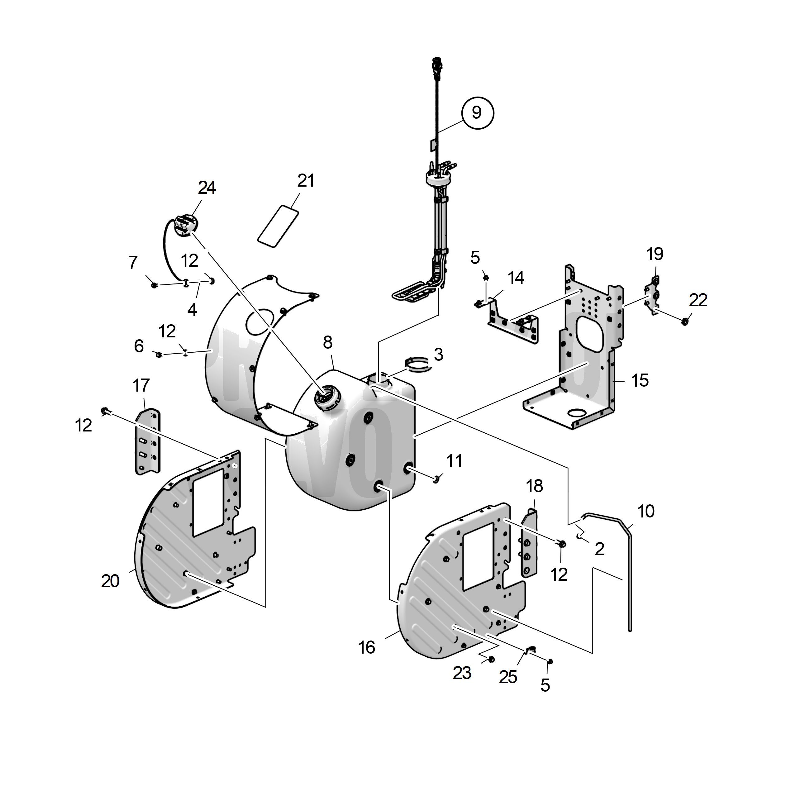 Réservoir de solution AdBlue/DEF taille M, capteur QLT inclus