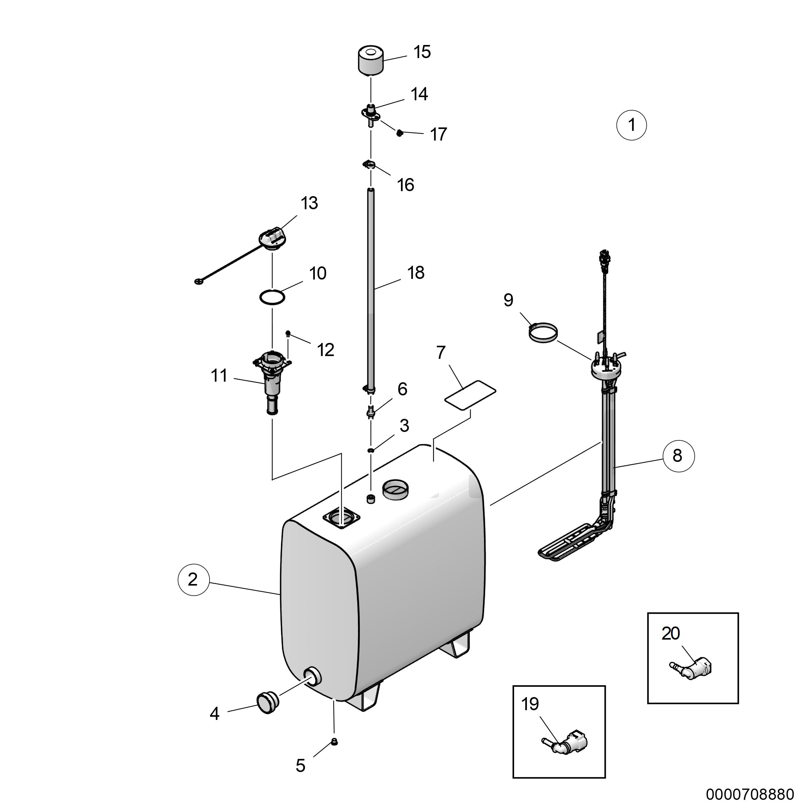 AdBlue/DEF solution tank size XL, QLT sensor included