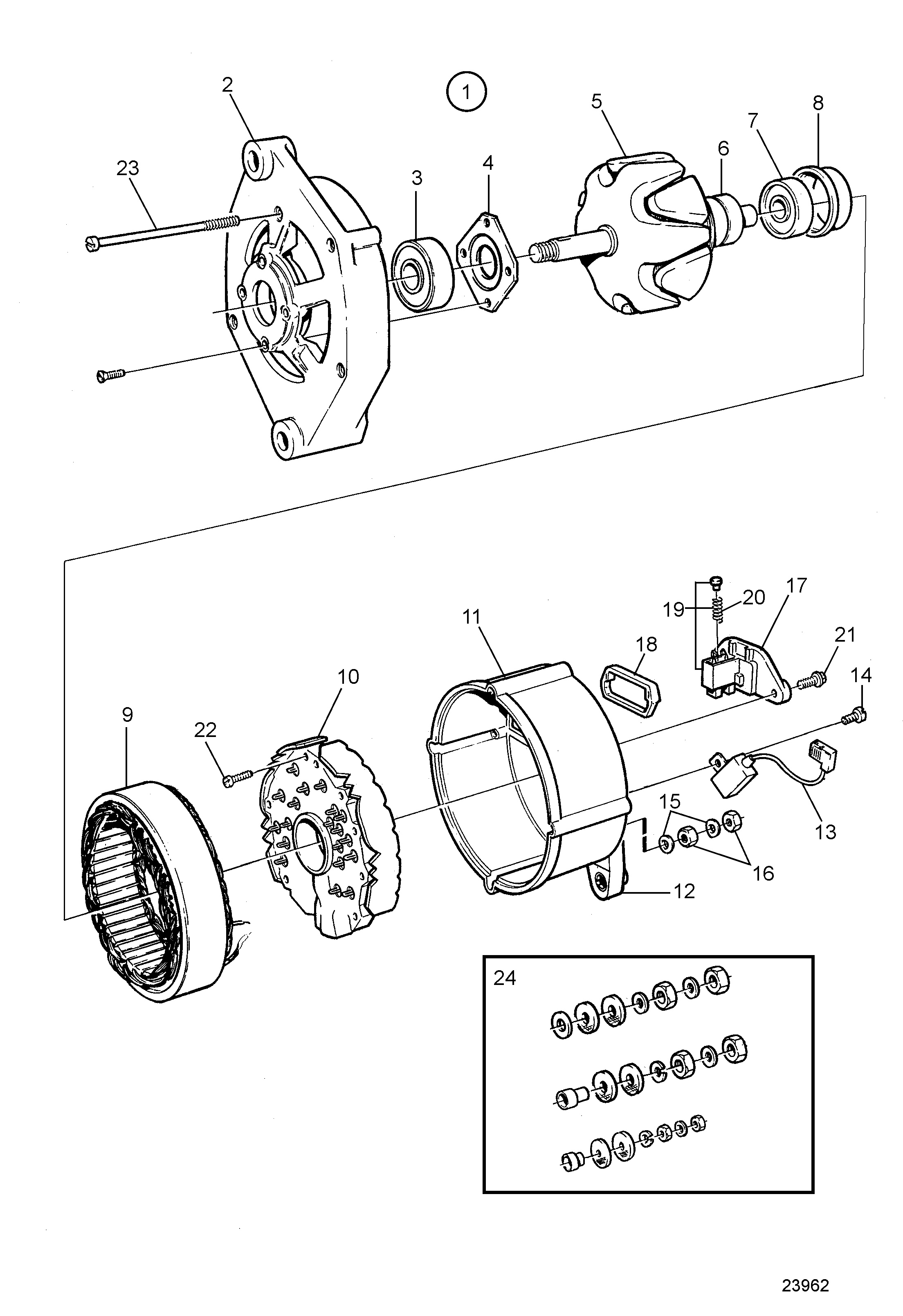 Alternator 28 V 60 A, Components