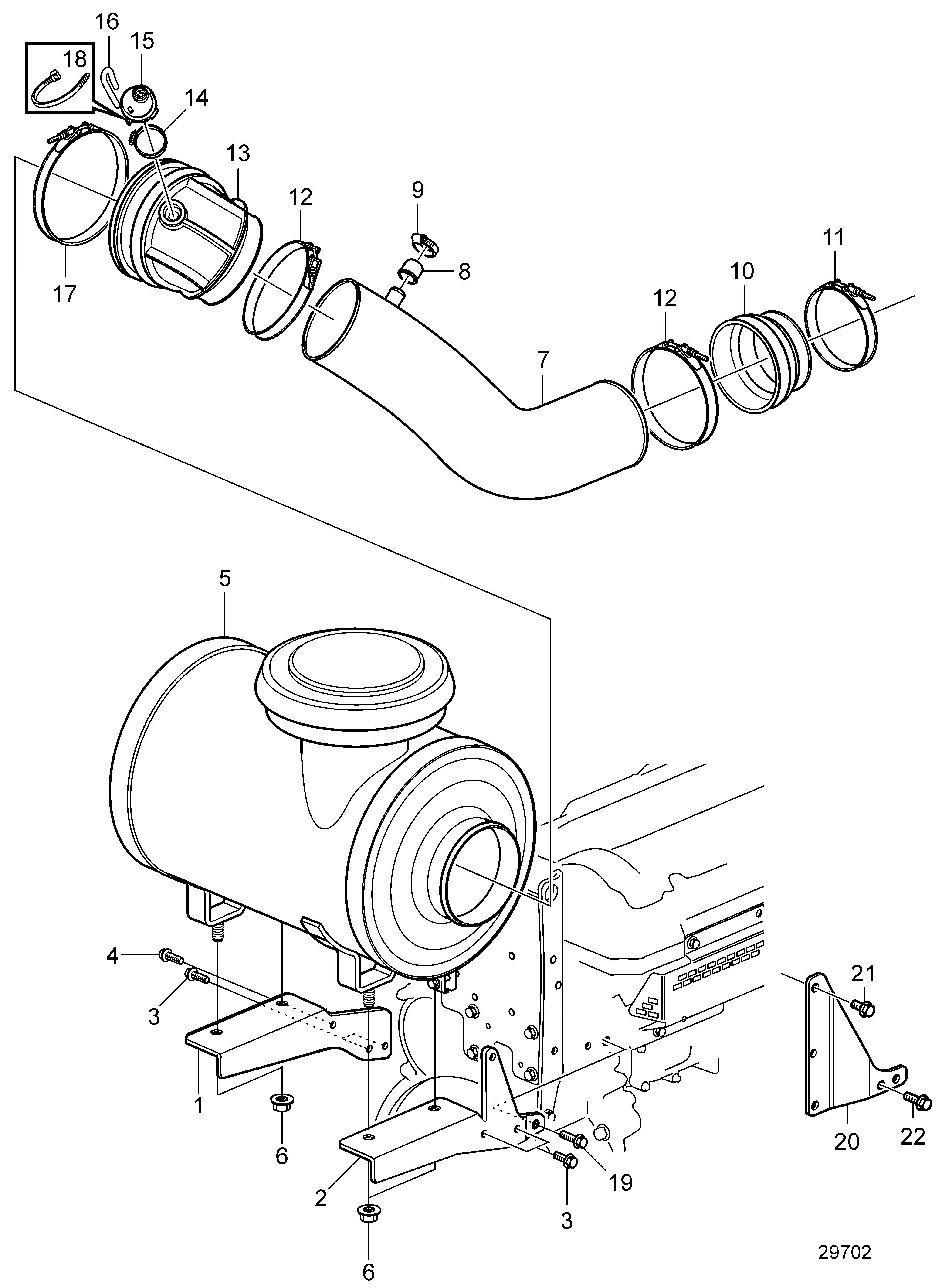 Filtre à air avec éléments de montage, utilisation élevée