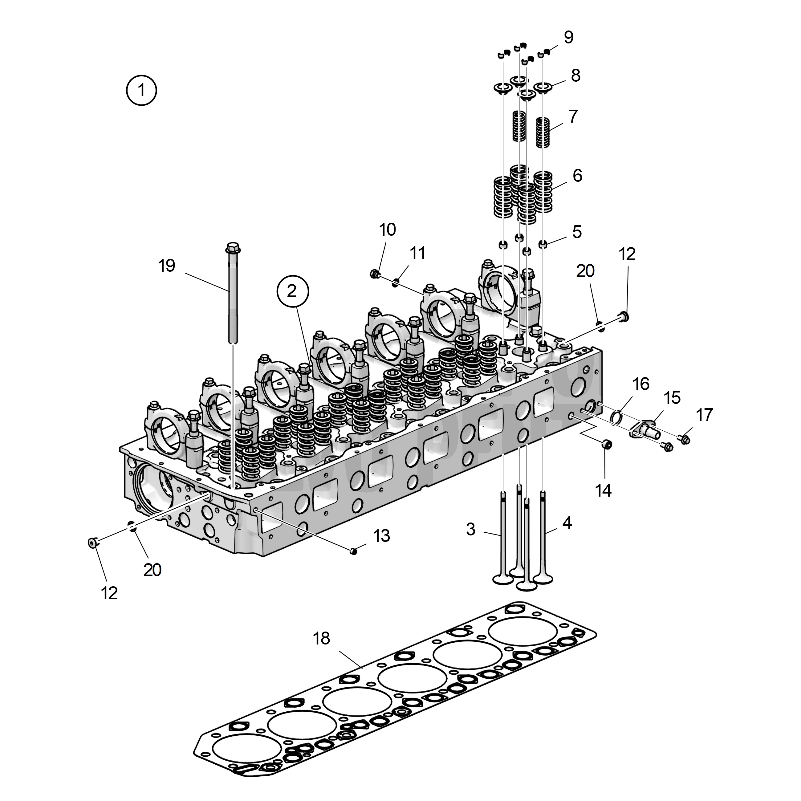 Culasse, kit pièces de rechange, SN70112038320-