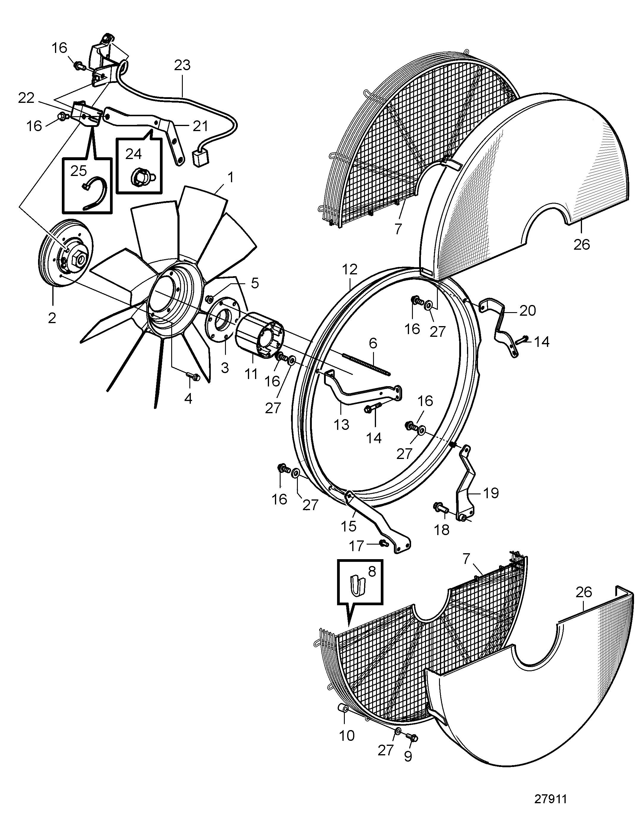 Ventilateur et bague de ventilateur. D=750 mm. Aspirant et soufflant. Visco