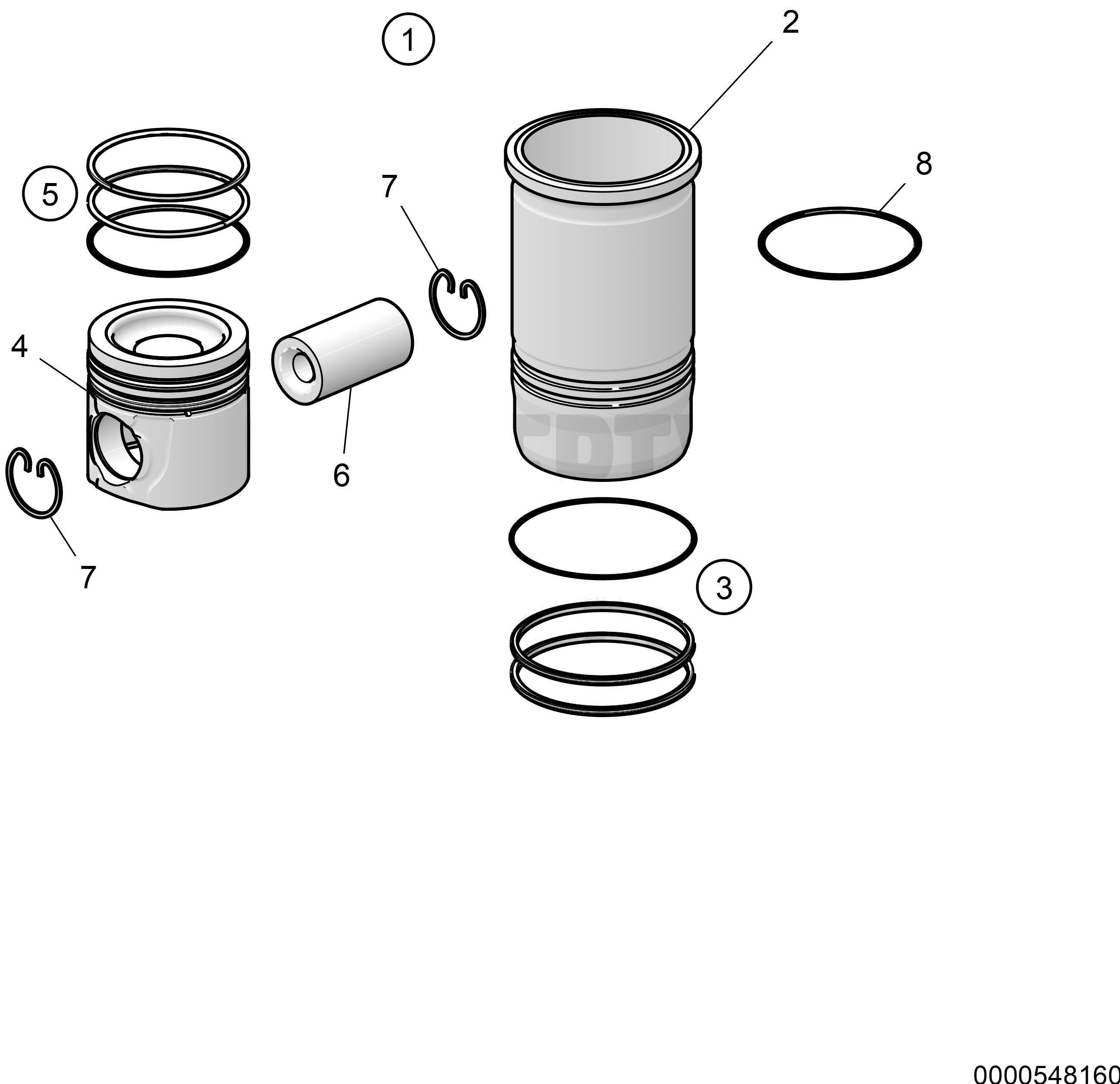 Jeu de chemises de cylindres