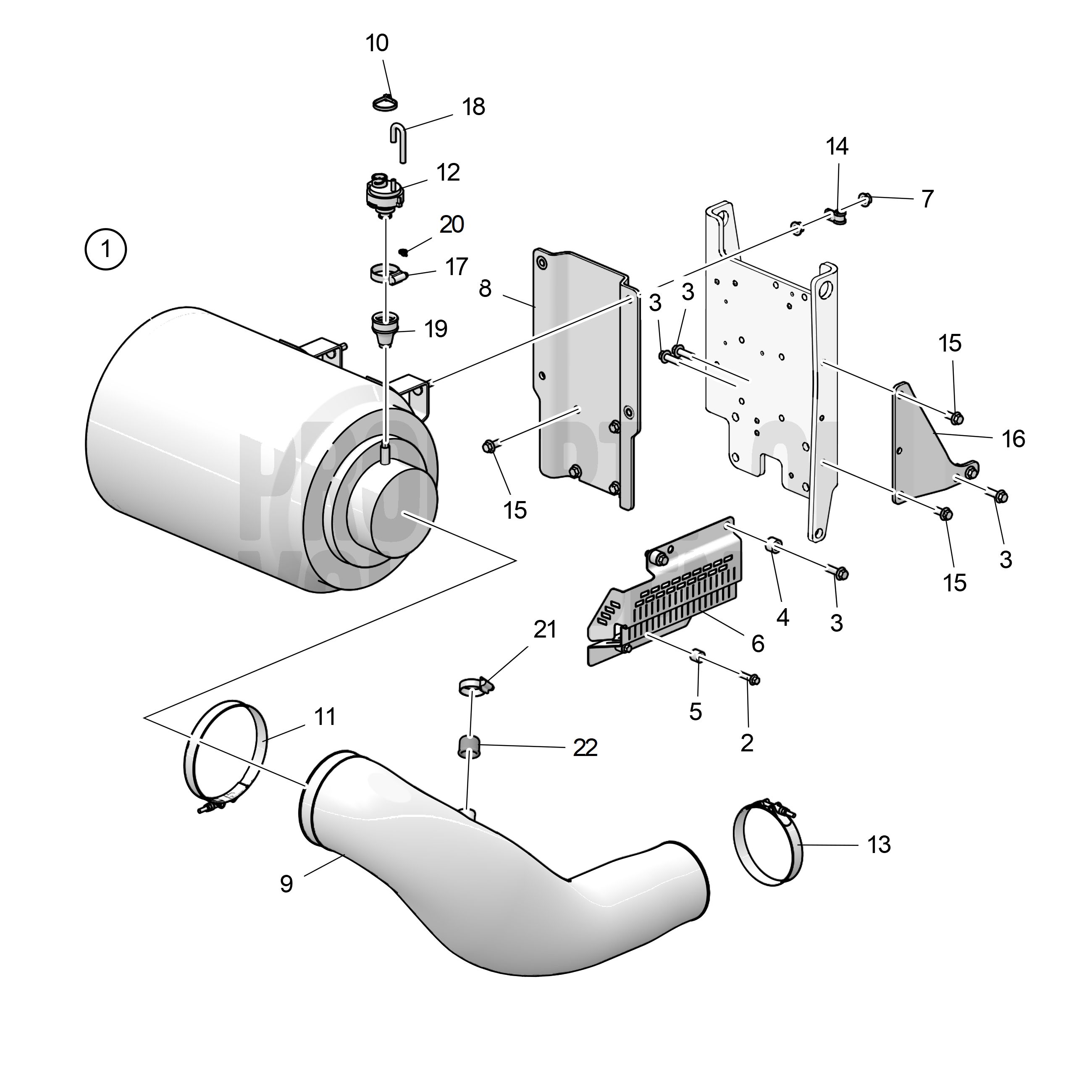 Filtre à air niveau de poussière bas, pour ventilation d carter moteur ouvert