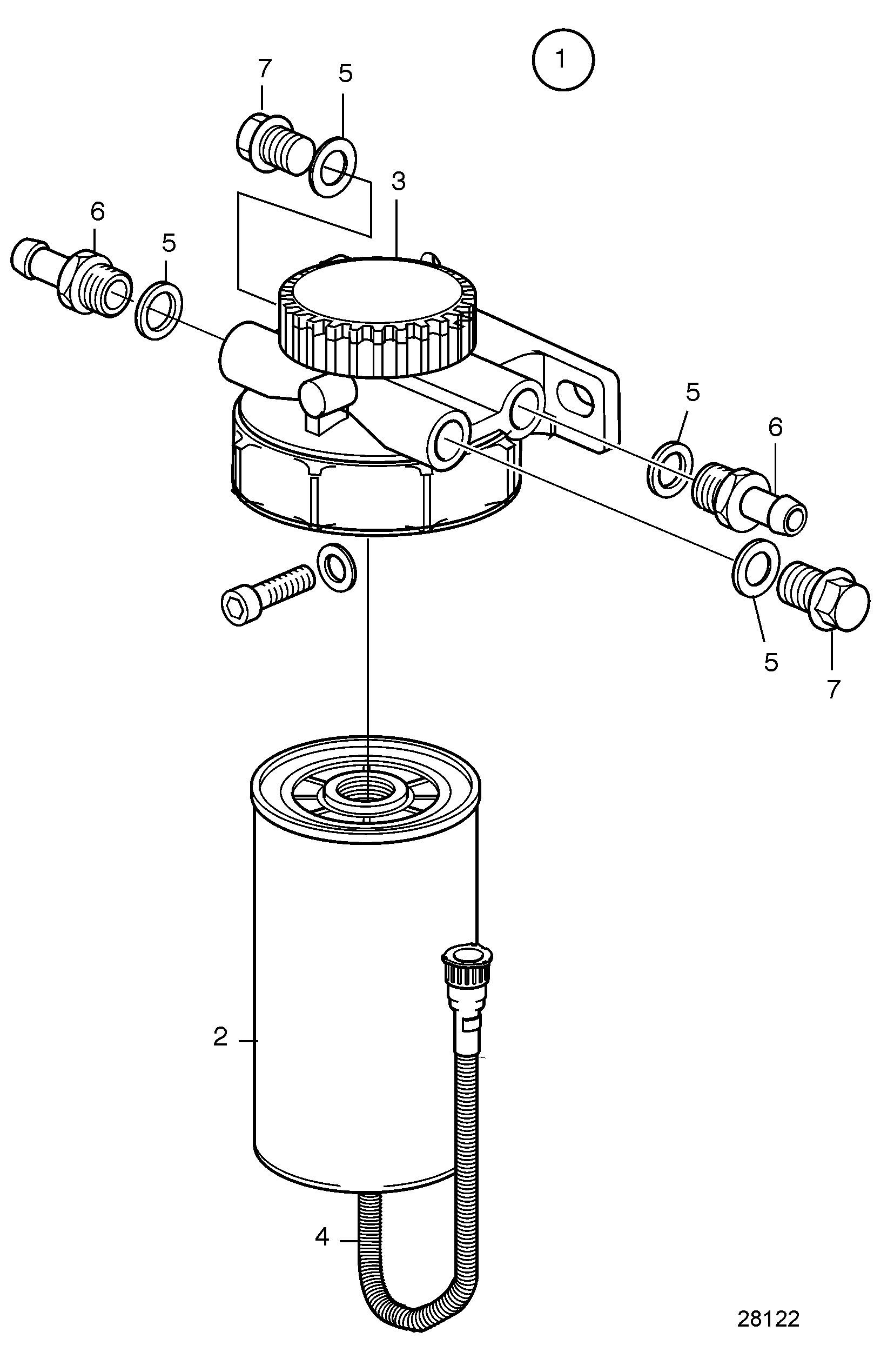 Pré-filtre à carburant et séparateur d'eau, composants