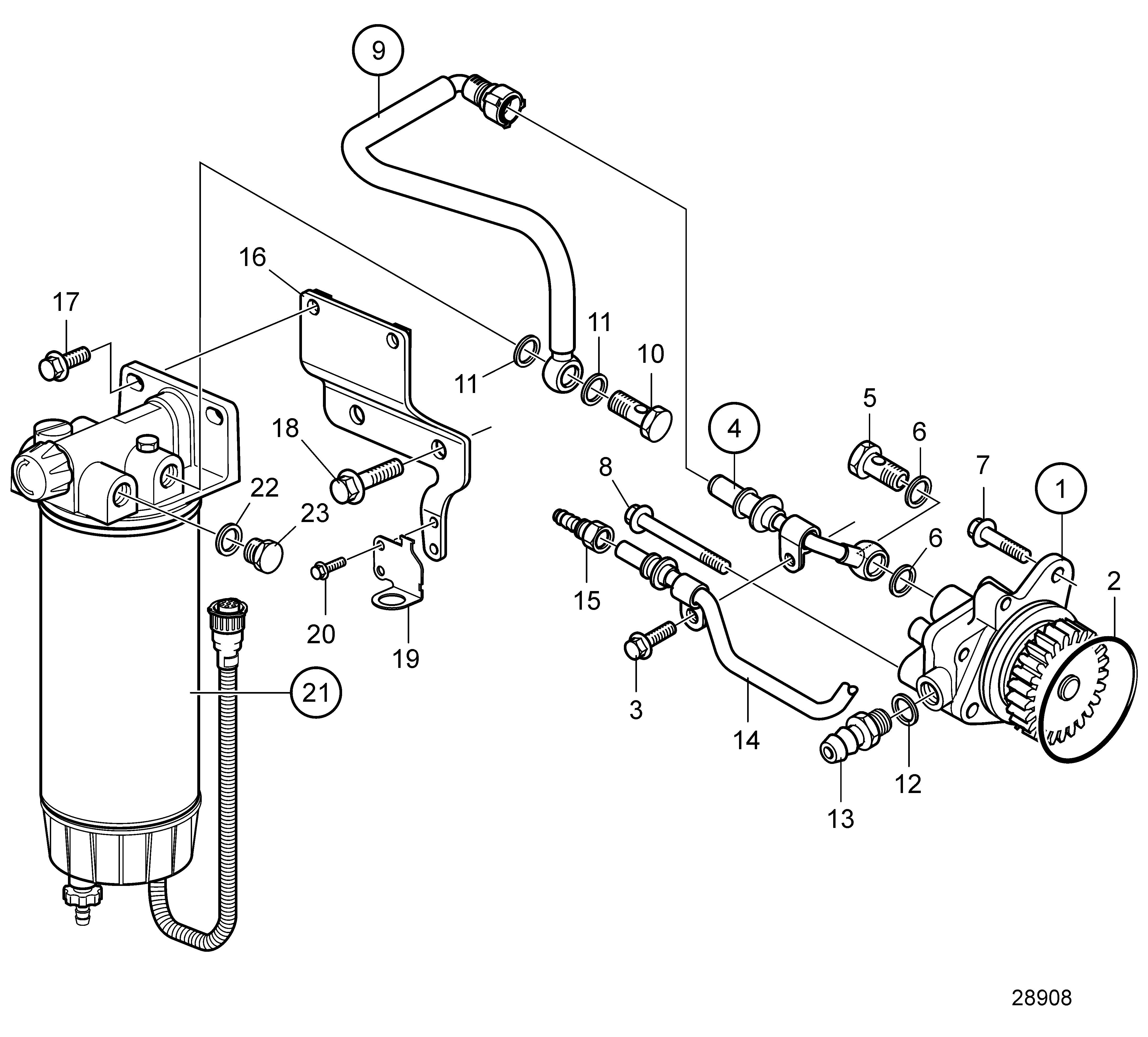 Pompe à carburant et pré-filtre avec séparateur d'eau